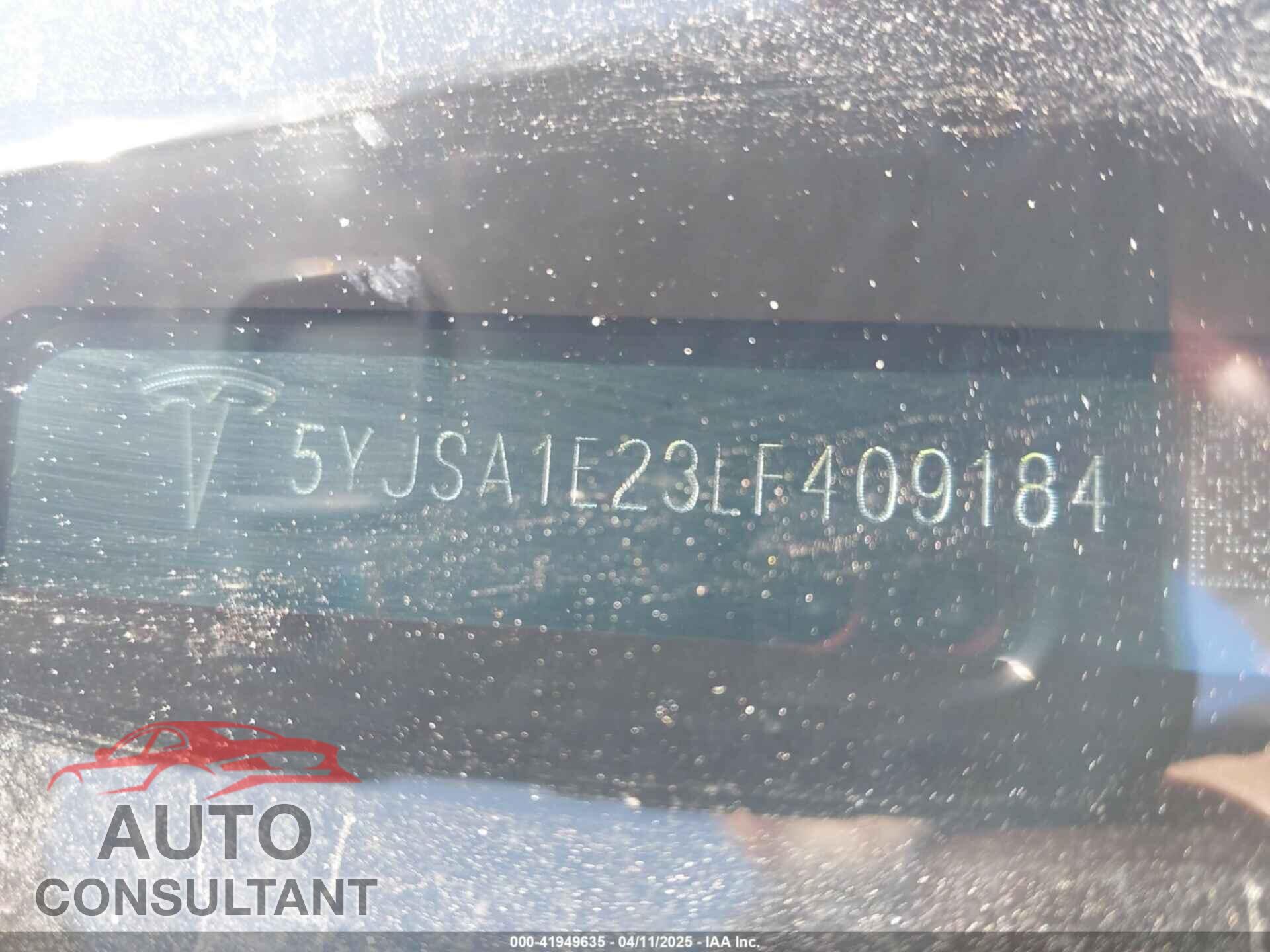 TESLA MODEL S 2020 - 5YJSA1E23LF409184