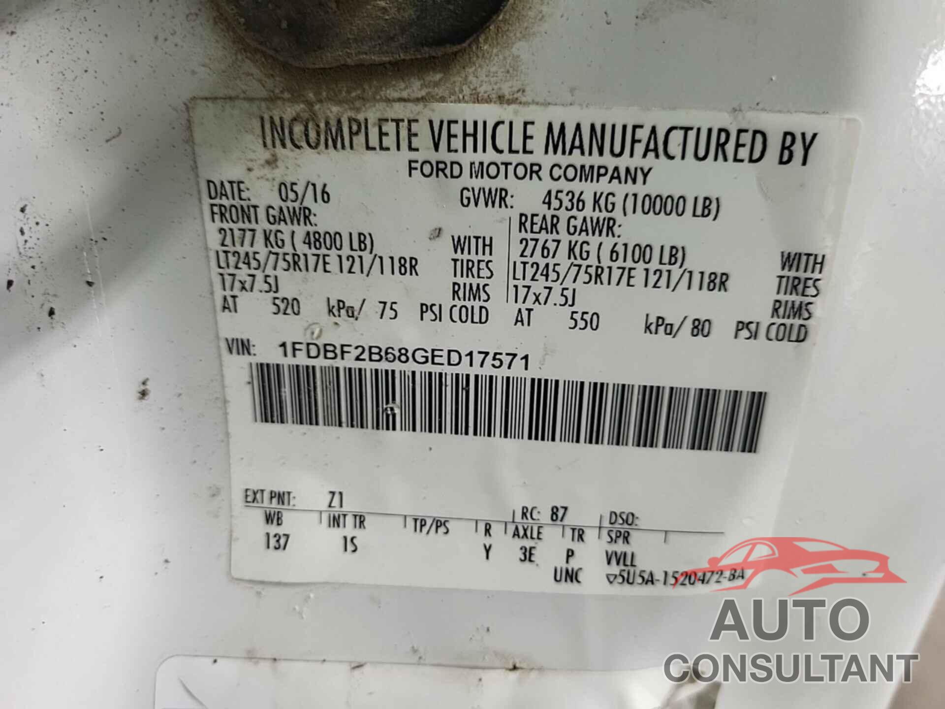 FORD F-250 2016 - 1FDBF2B68GED17571