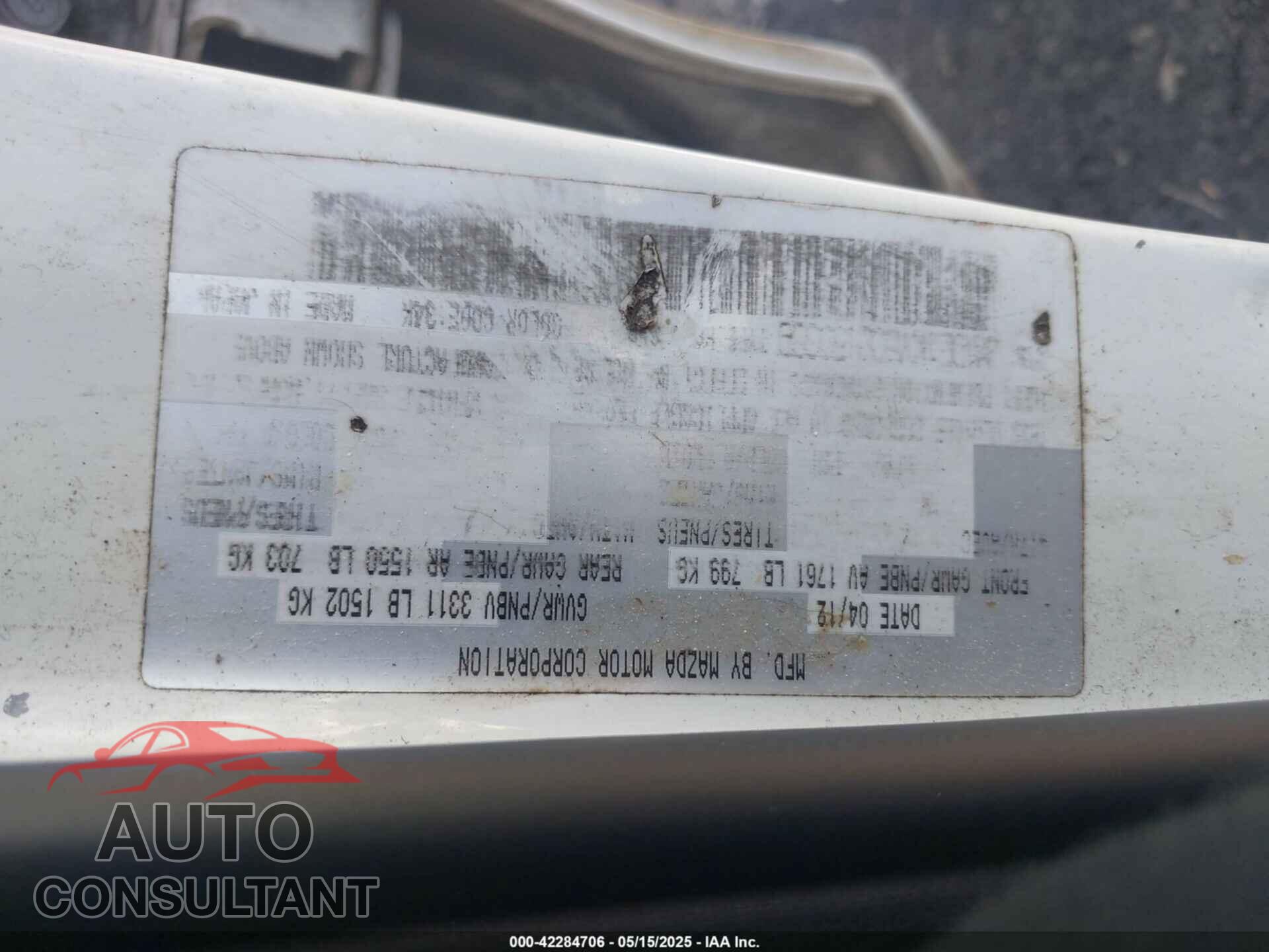 MAZDA MAZDA2 2012 - JM1DE1KY6C0150369
