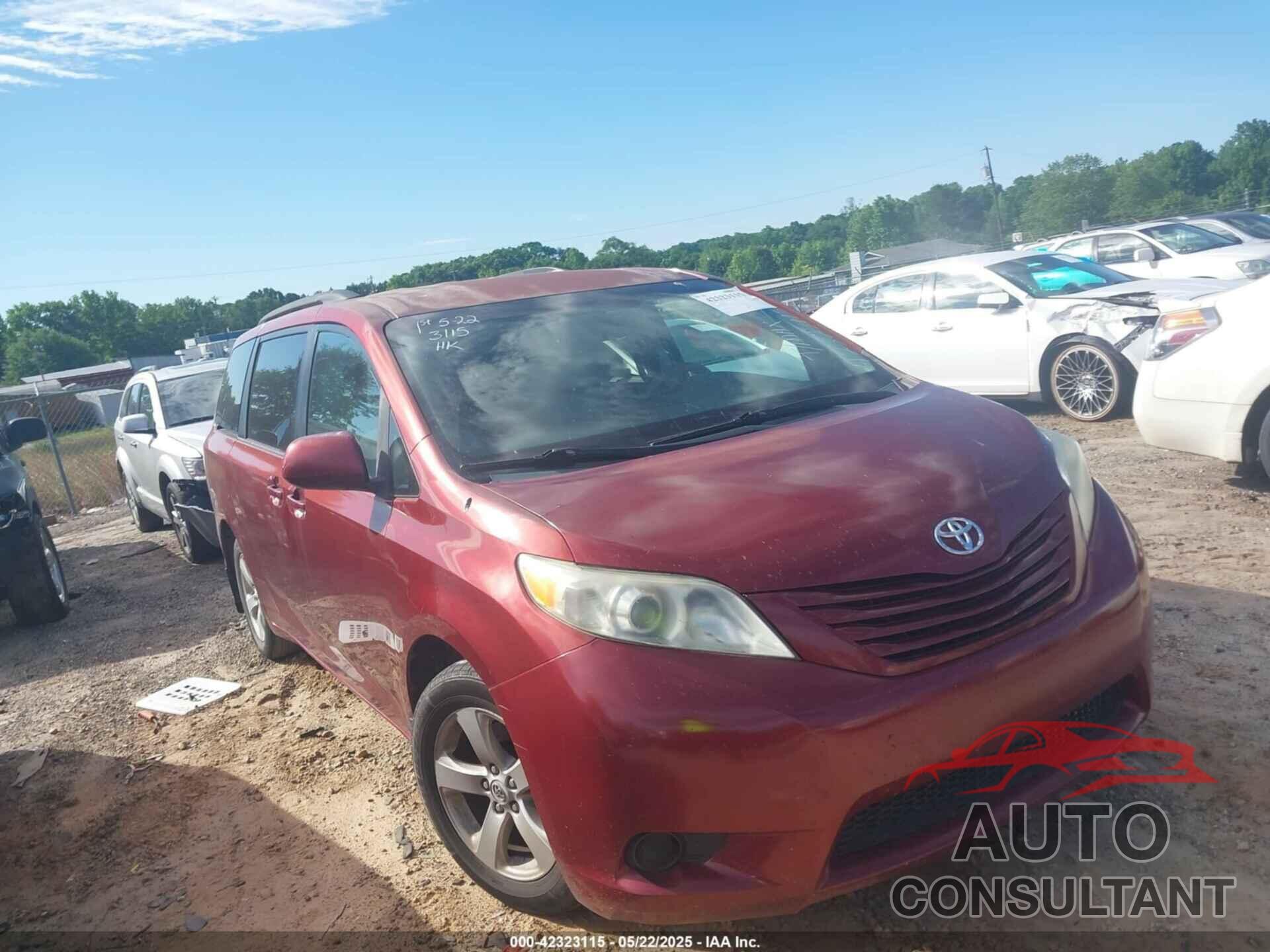 TOYOTA SIENNA 2012 - 5TDKK3DC7CS209567