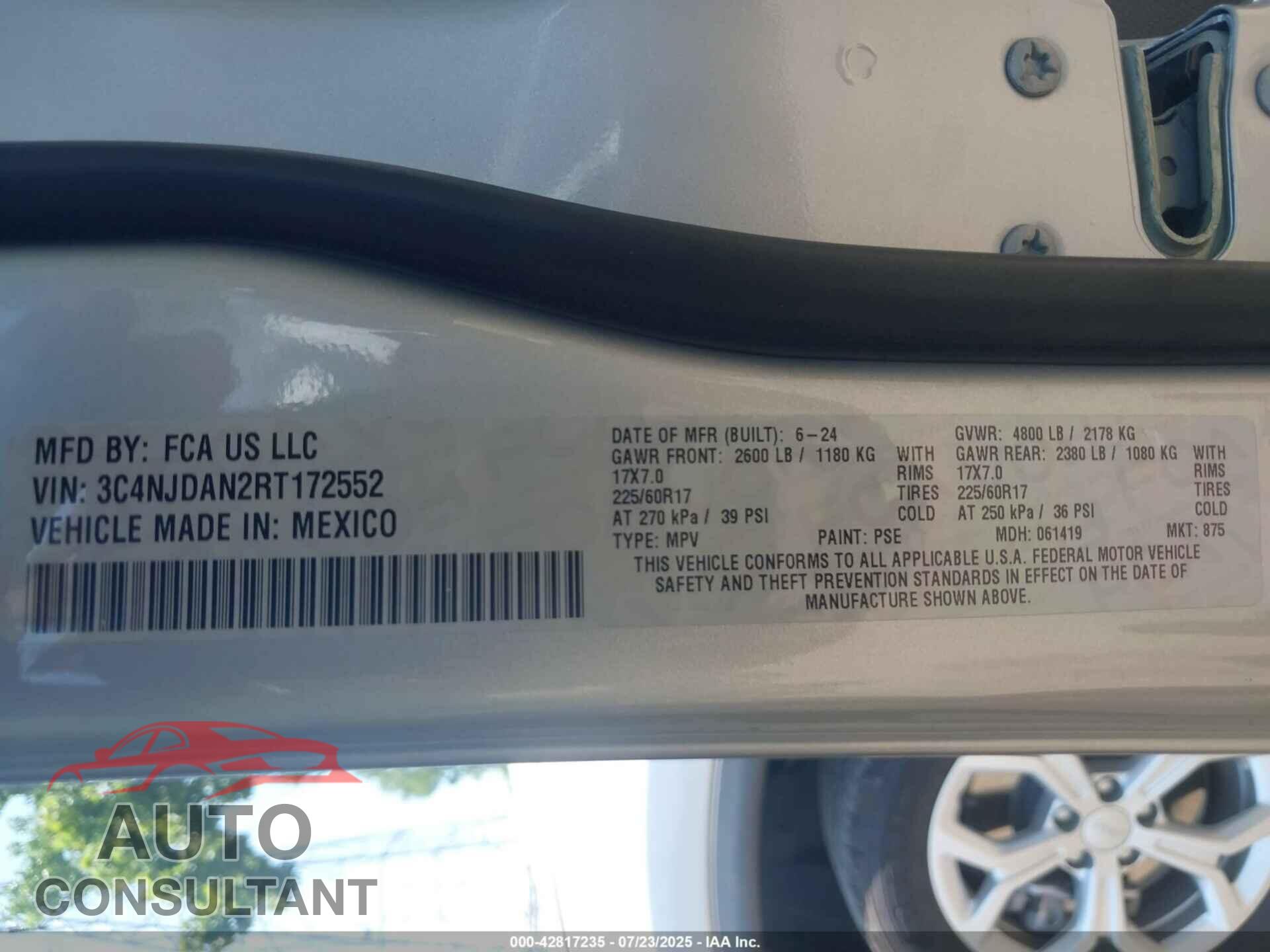 JEEP COMPASS 2024 - 3C4NJDAN2RT172552