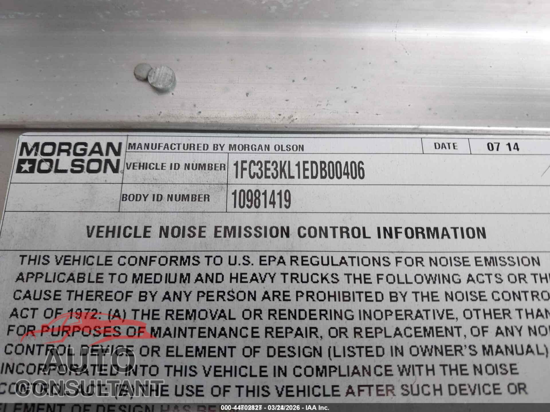 FORD E-350 STRIPPED 2014 - 1FC3E3KL1EDB00406