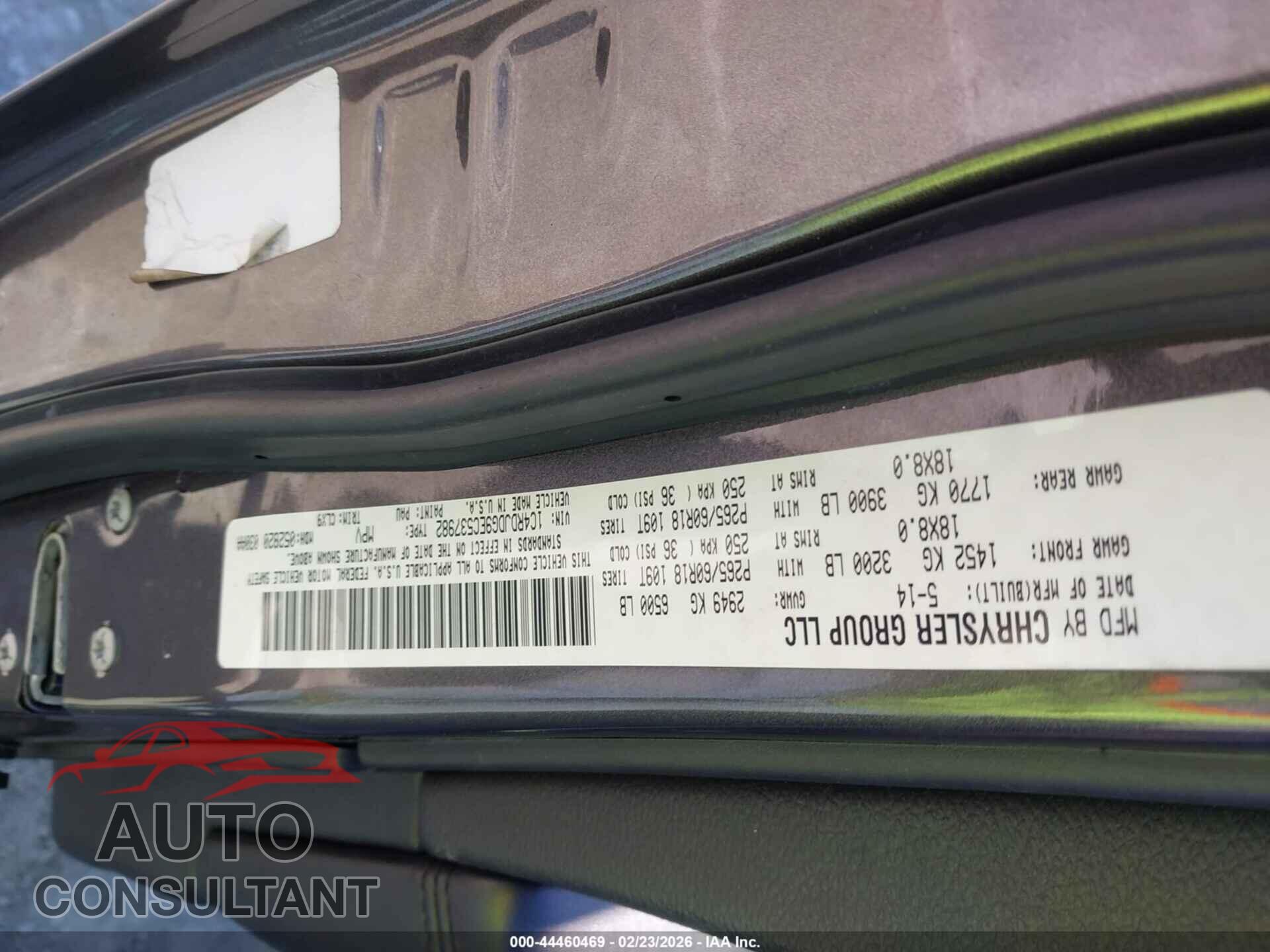 DODGE DURANGO 2014 - 1C4RDJDG9EC537982