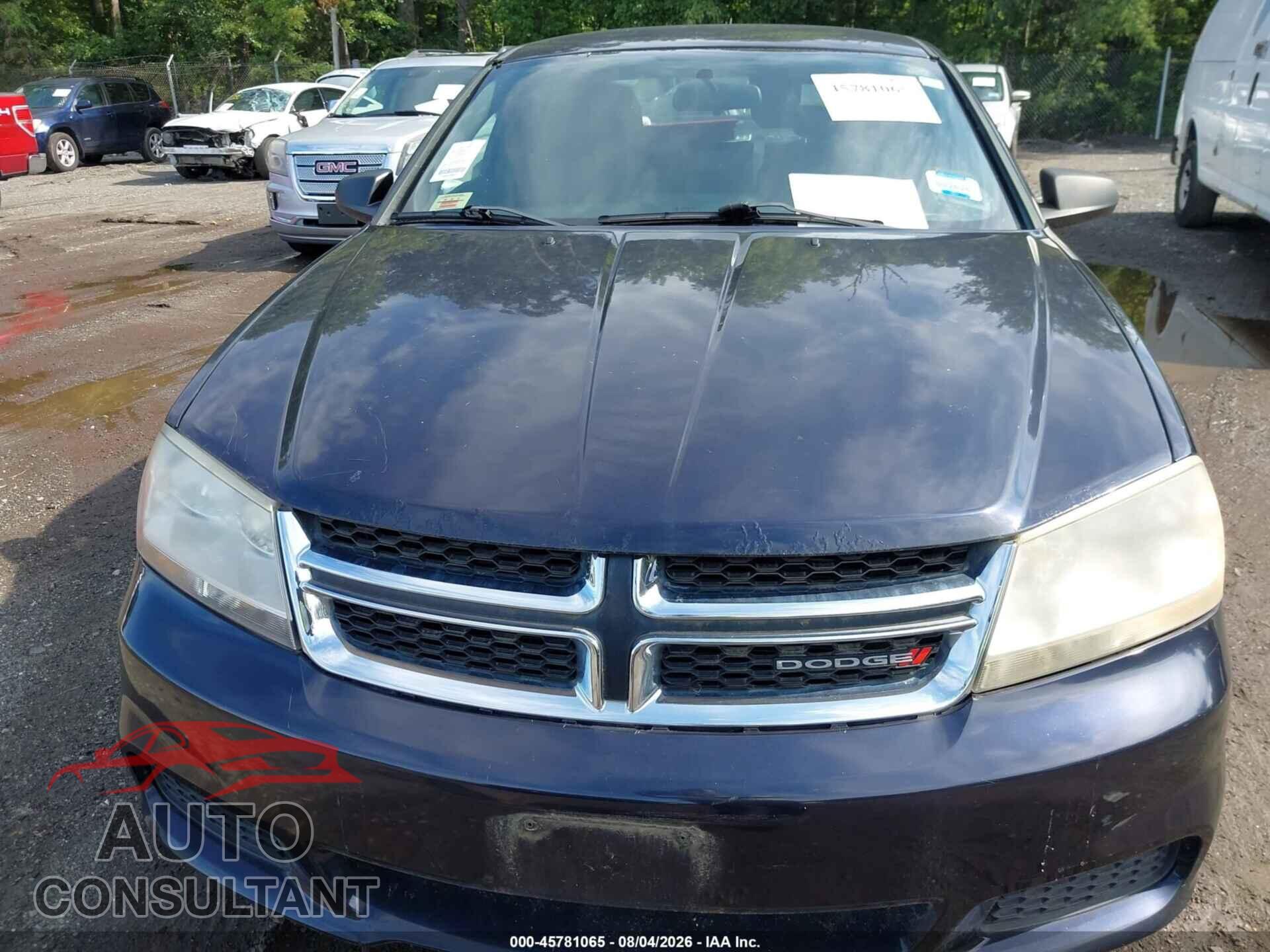 DODGE AVENGER 2012 - 1C3CDZAG3CN255075