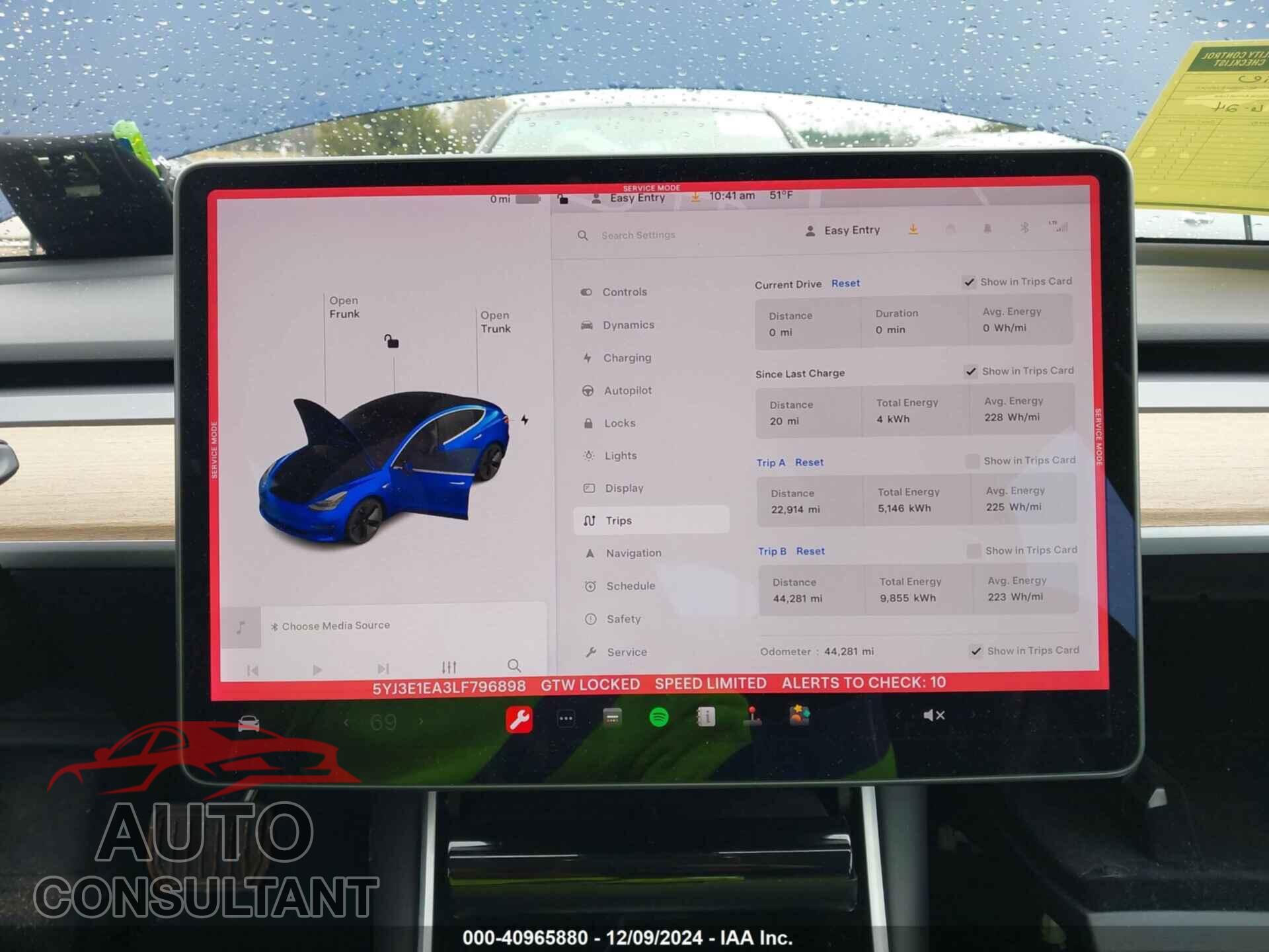 TESLA MODEL 3 2020 - 5YJ3E1EA3LF796898