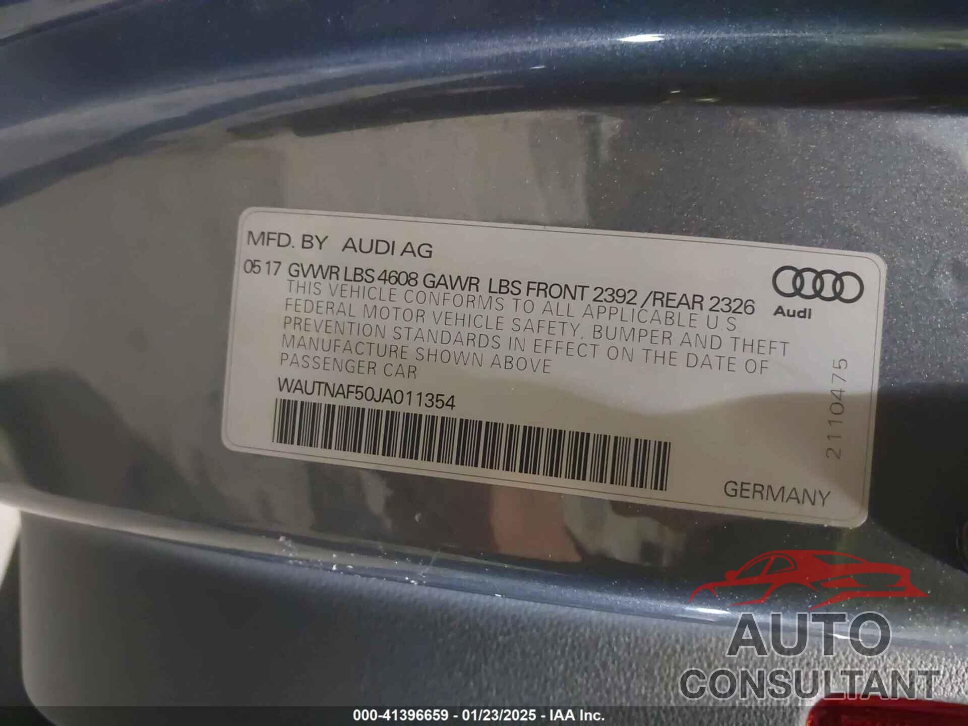 AUDI A5 2018 - WAUTNAF50JA011354