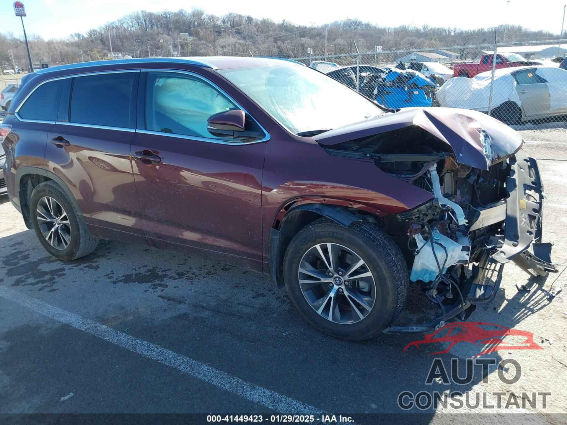 TOYOTA HIGHLANDER 2016 - 5TDJKRFH0GS300550