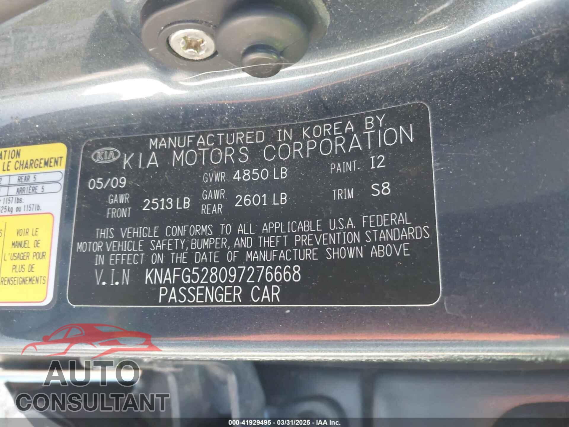 KIA RONDO 2009 - KNAFG528097276668