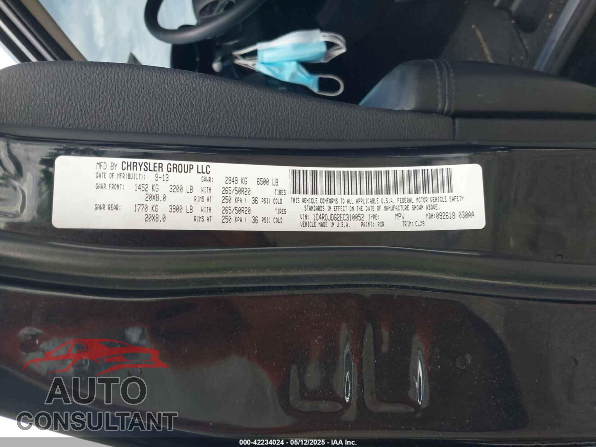 DODGE DURANGO 2014 - 1C4RDJDG2EC310052