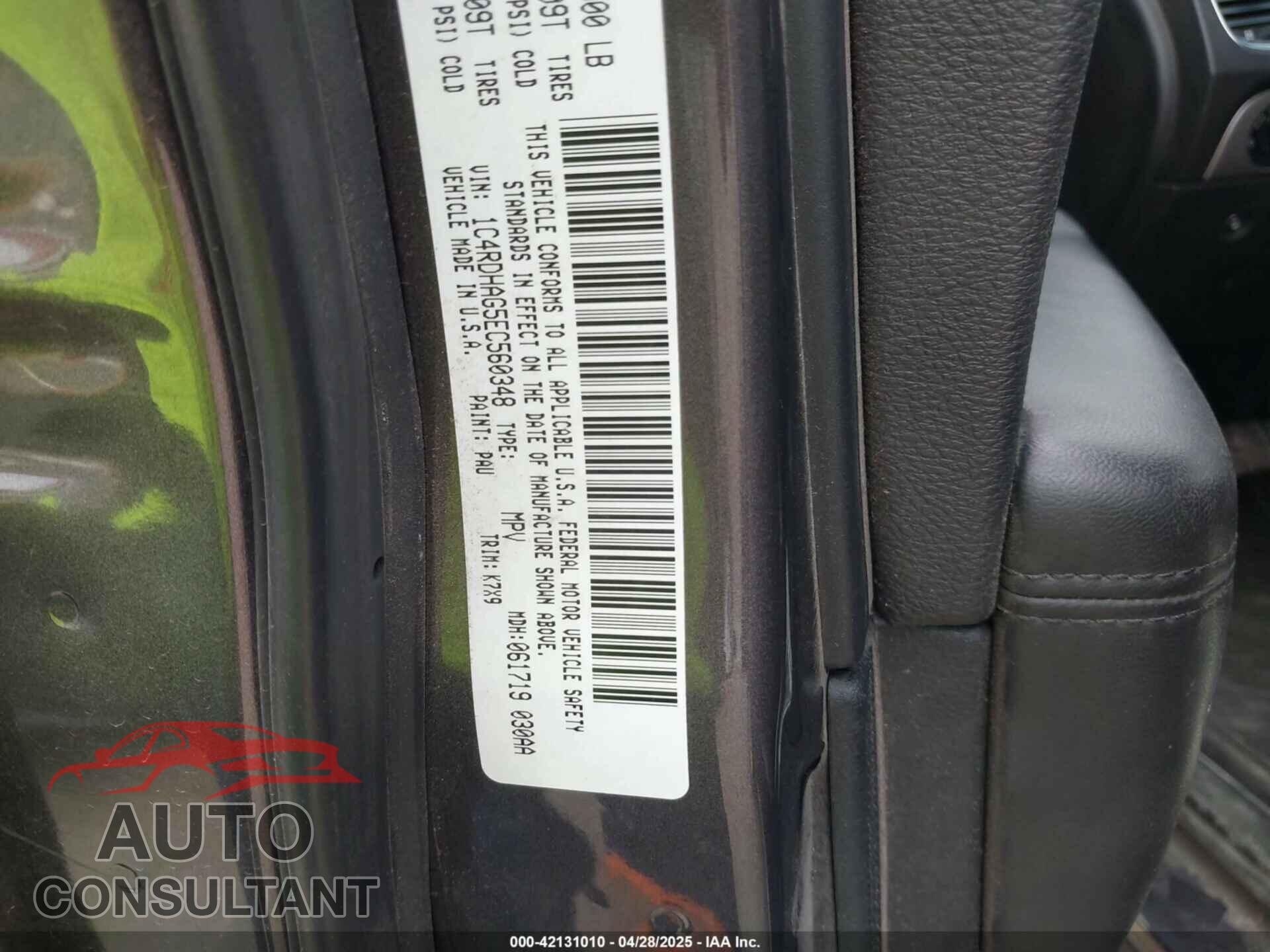 DODGE DURANGO 2014 - 1C4RDHAG5EC560348