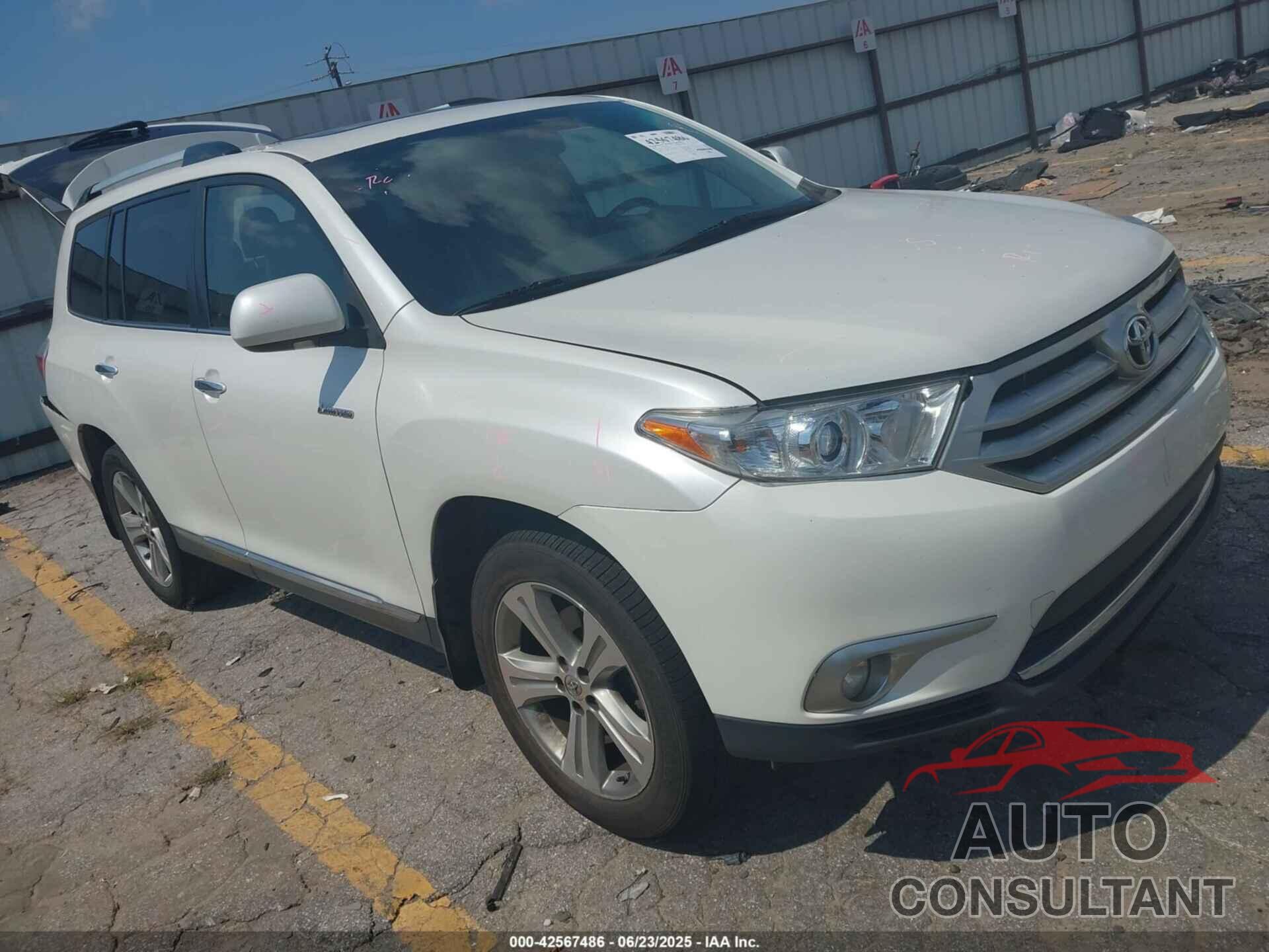 TOYOTA HIGHLANDER 2012 - 5TDDK3EH6CS142219
