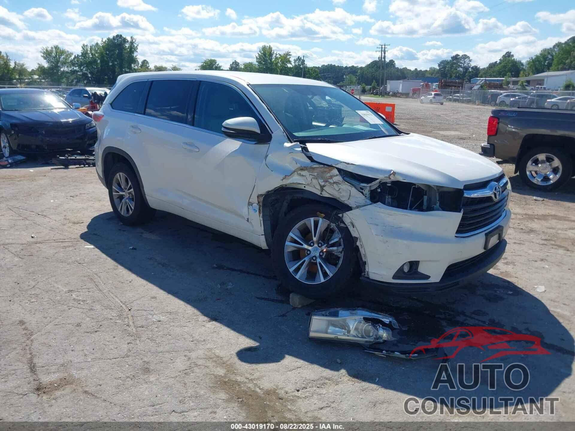 TOYOTA HIGHLANDER 2014 - 5TDZKRFH2ES014098