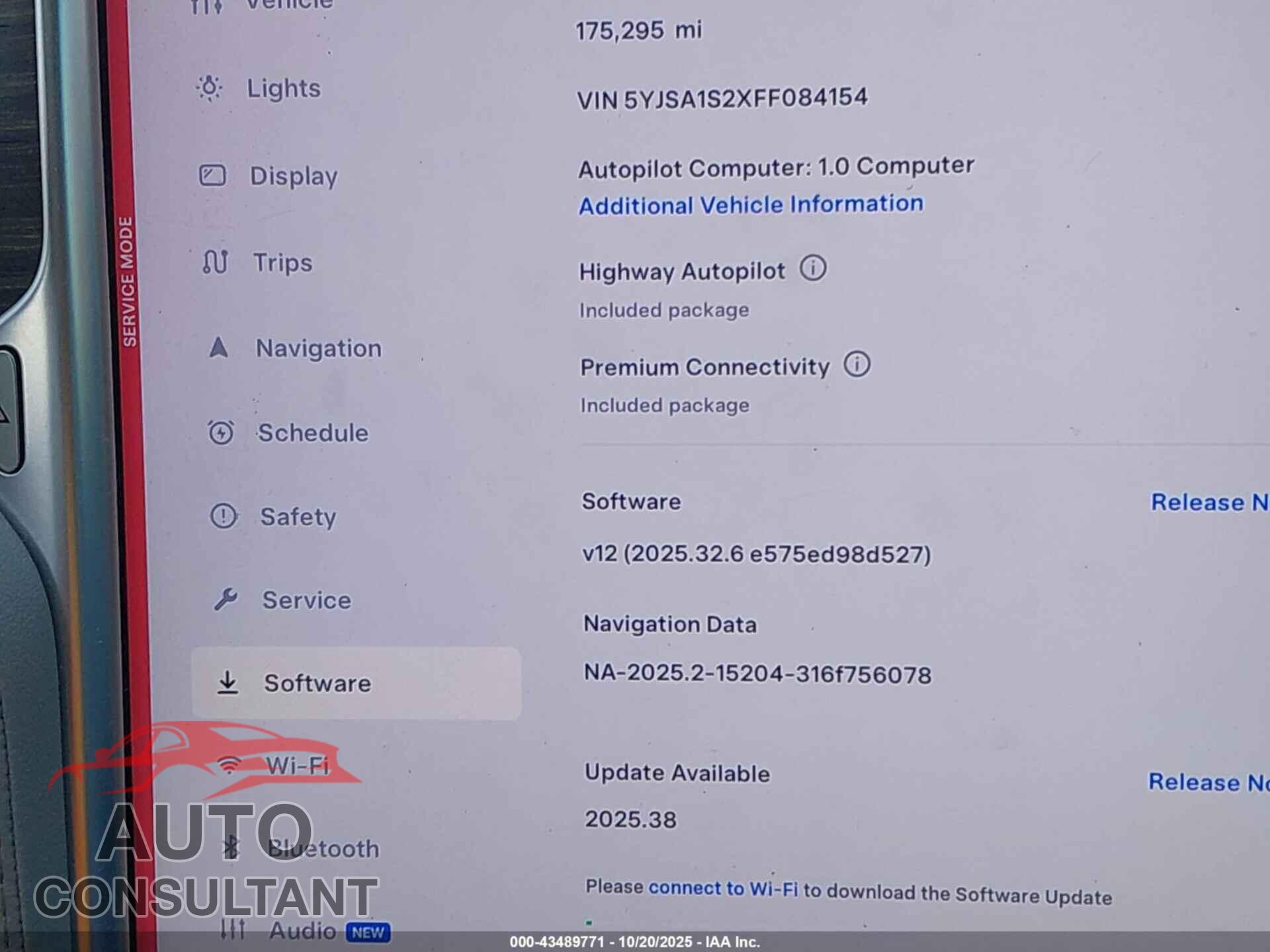 TESLA MODEL S 2015 - 5YJSA1S2XFF084154