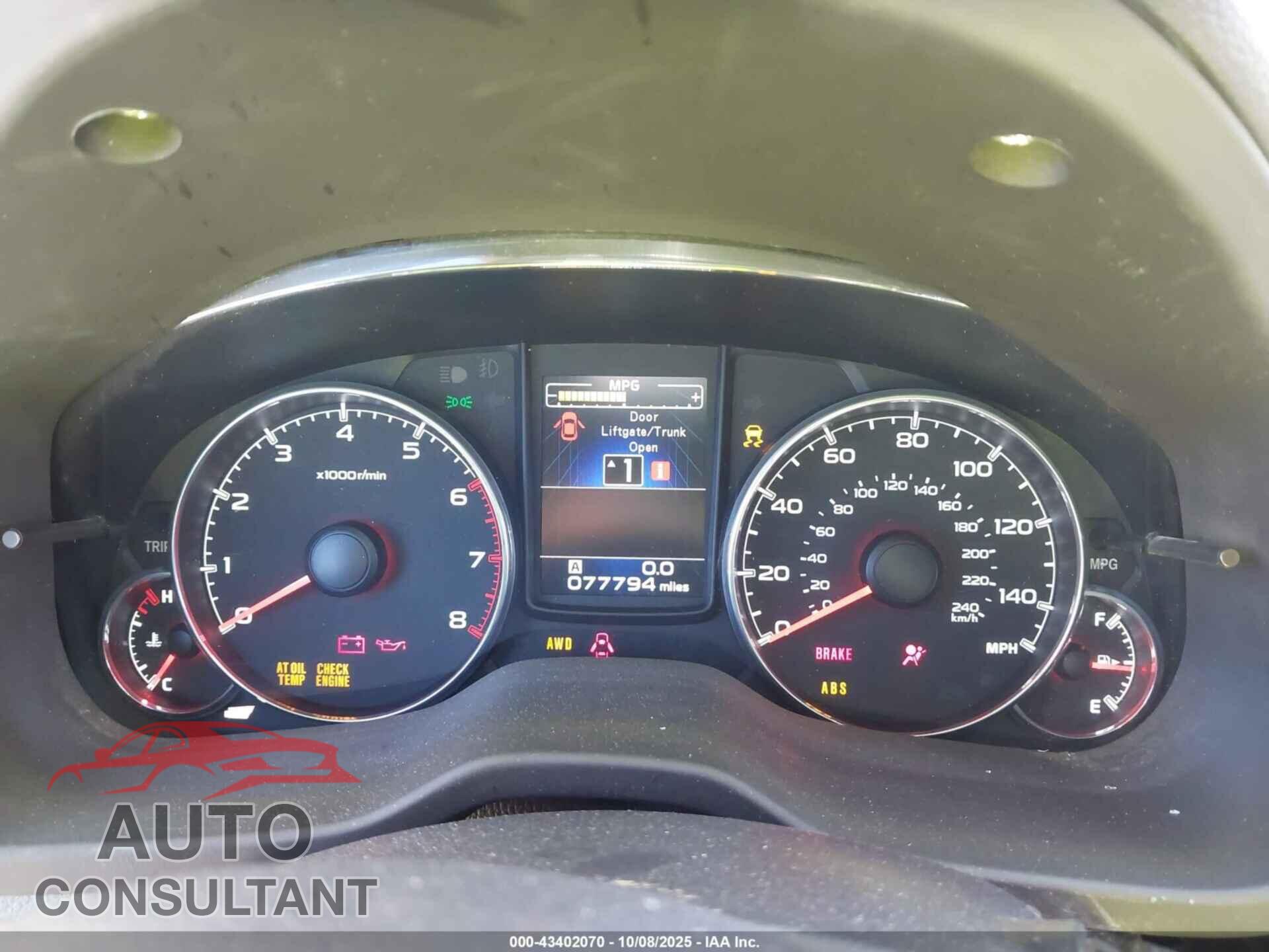 SUBARU OUTBACK 2014 - 4S4BRBLC9E3308138