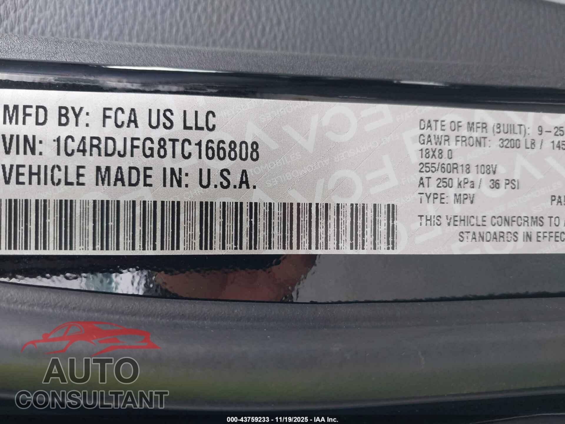 DODGE DURANGO 2026 - 1C4RDJFG8TC166808