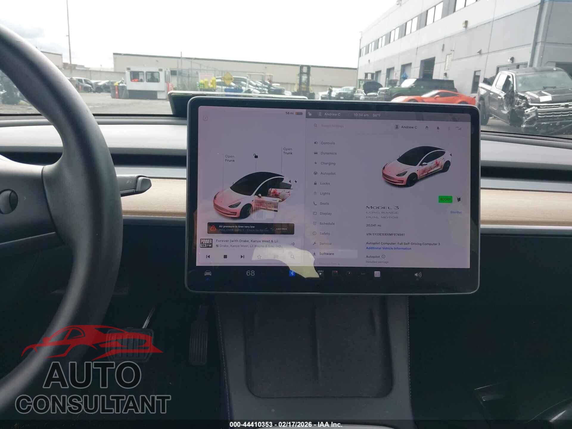 TESLA MODEL 3 2021 - 5YJ3E1EBXMF874961