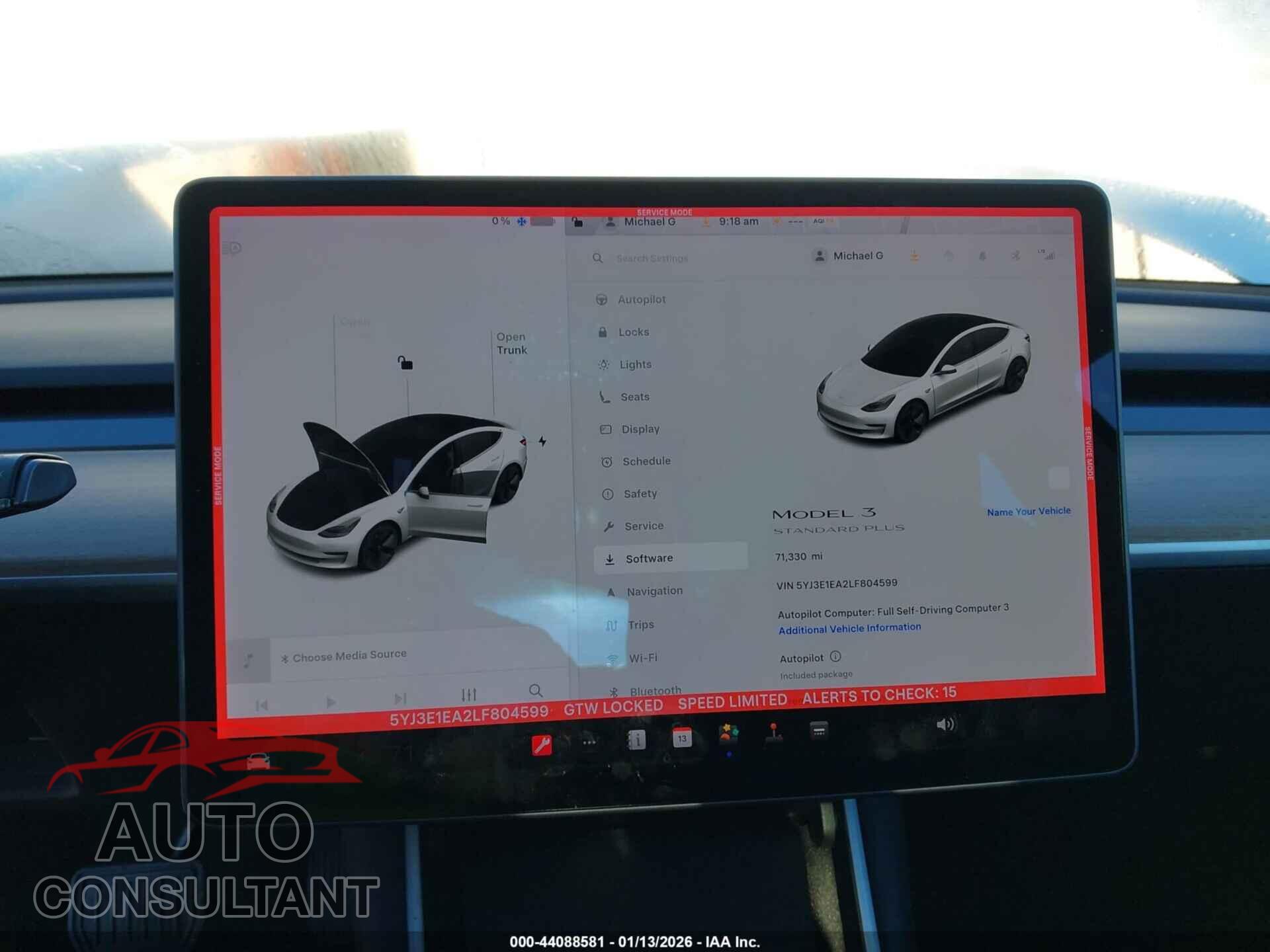 TESLA MODEL 3 2020 - 5YJ3E1EA2LF804599