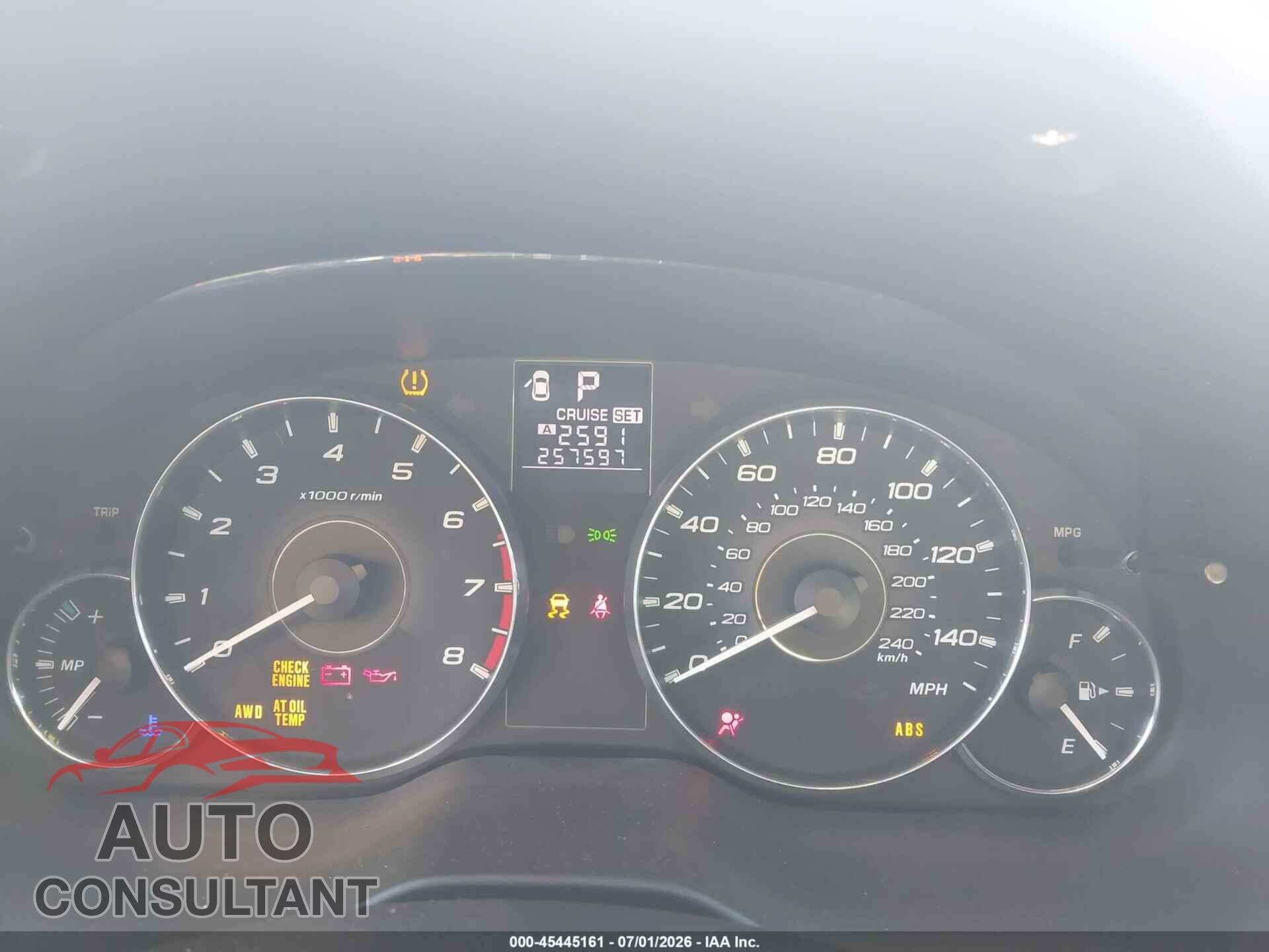 SUBARU OUTBACK 2012 - 4S4BRBLC7C3242007