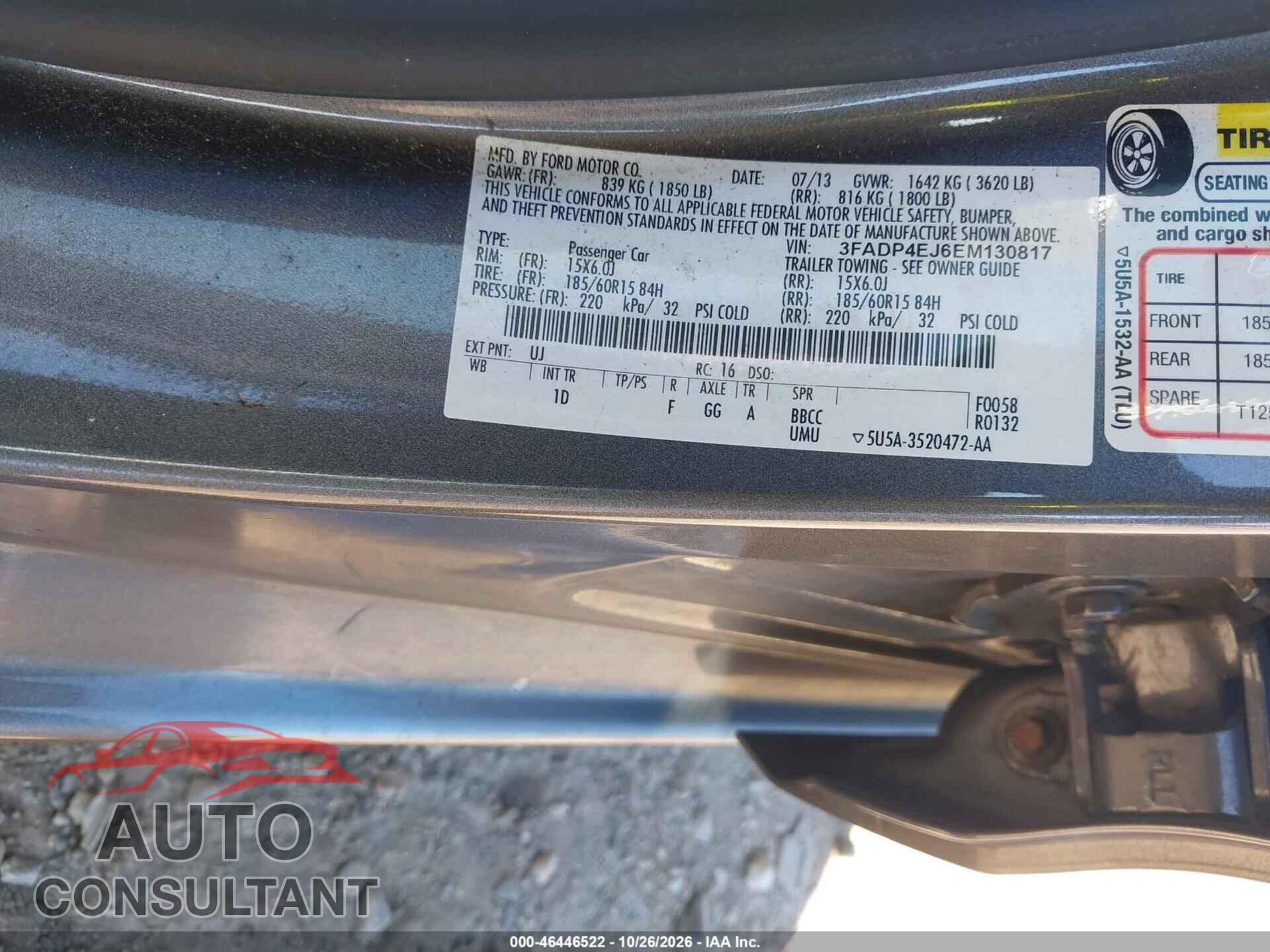 FORD FIESTA 2014 - 3FADP4EJ6EM130817
