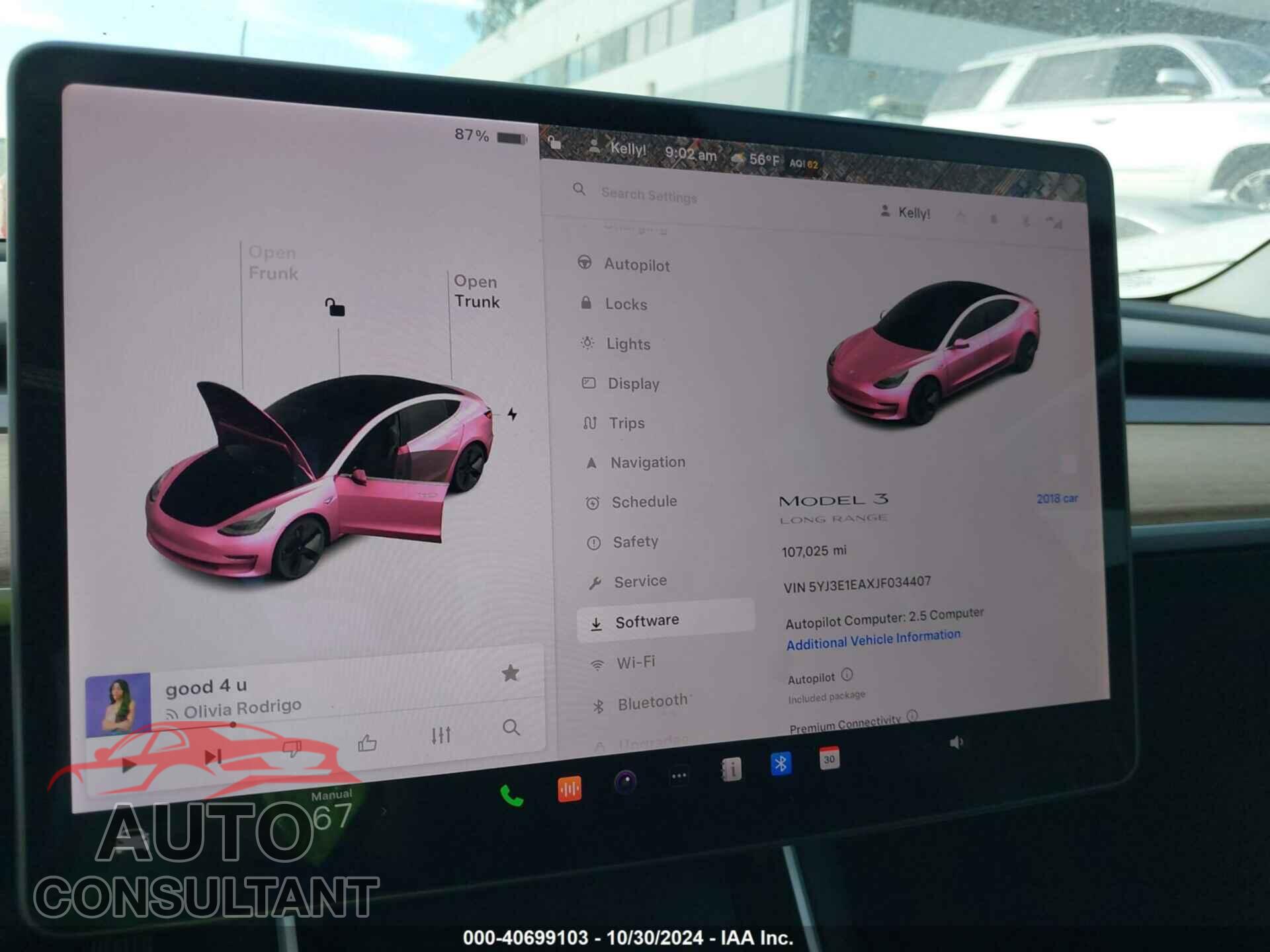 TESLA MODEL 3 2018 - 5YJ3E1EAXJF034407