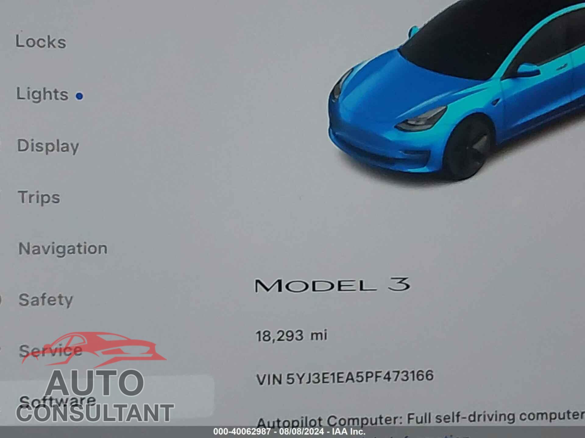 TESLA MODEL 3 2023 - 5YJ3E1EA5PF473166