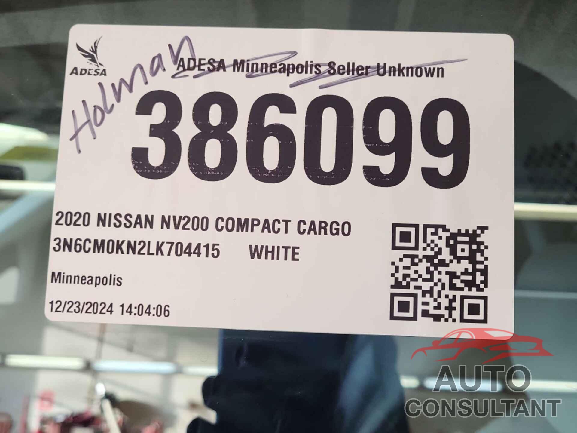 NISSAN NV200 2020 - 3N6CM0KN2LK704415