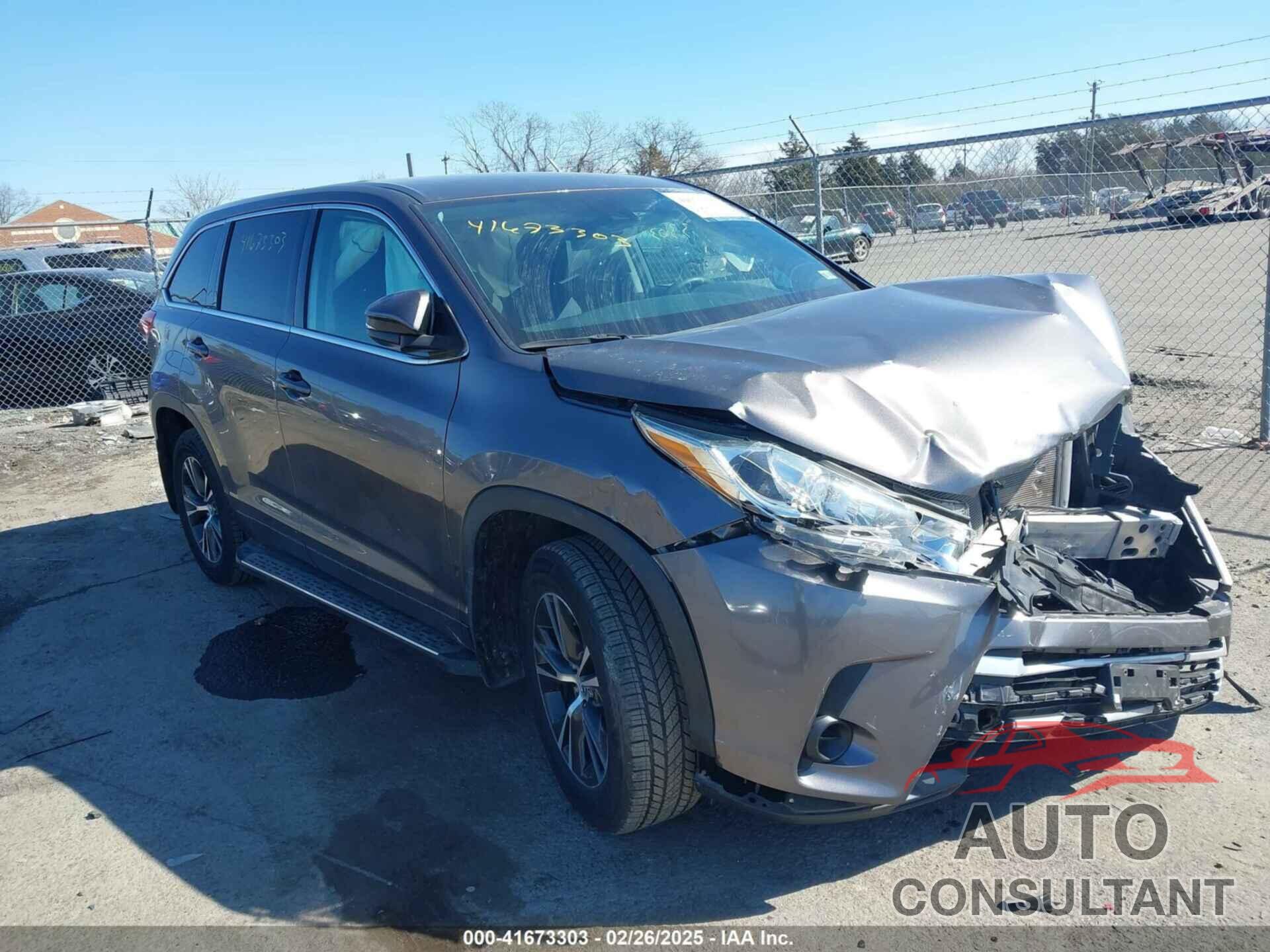 TOYOTA HIGHLANDER 2019 - 5TDBZRFH9KS933492