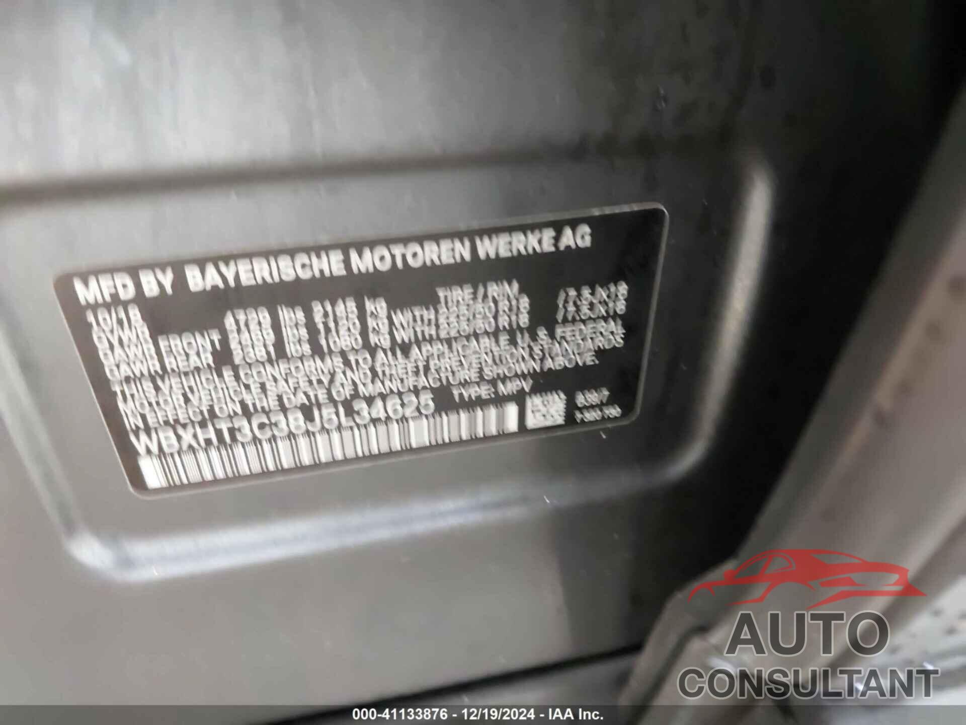 BMW X1 2018 - WBXHT3C38J5L34625