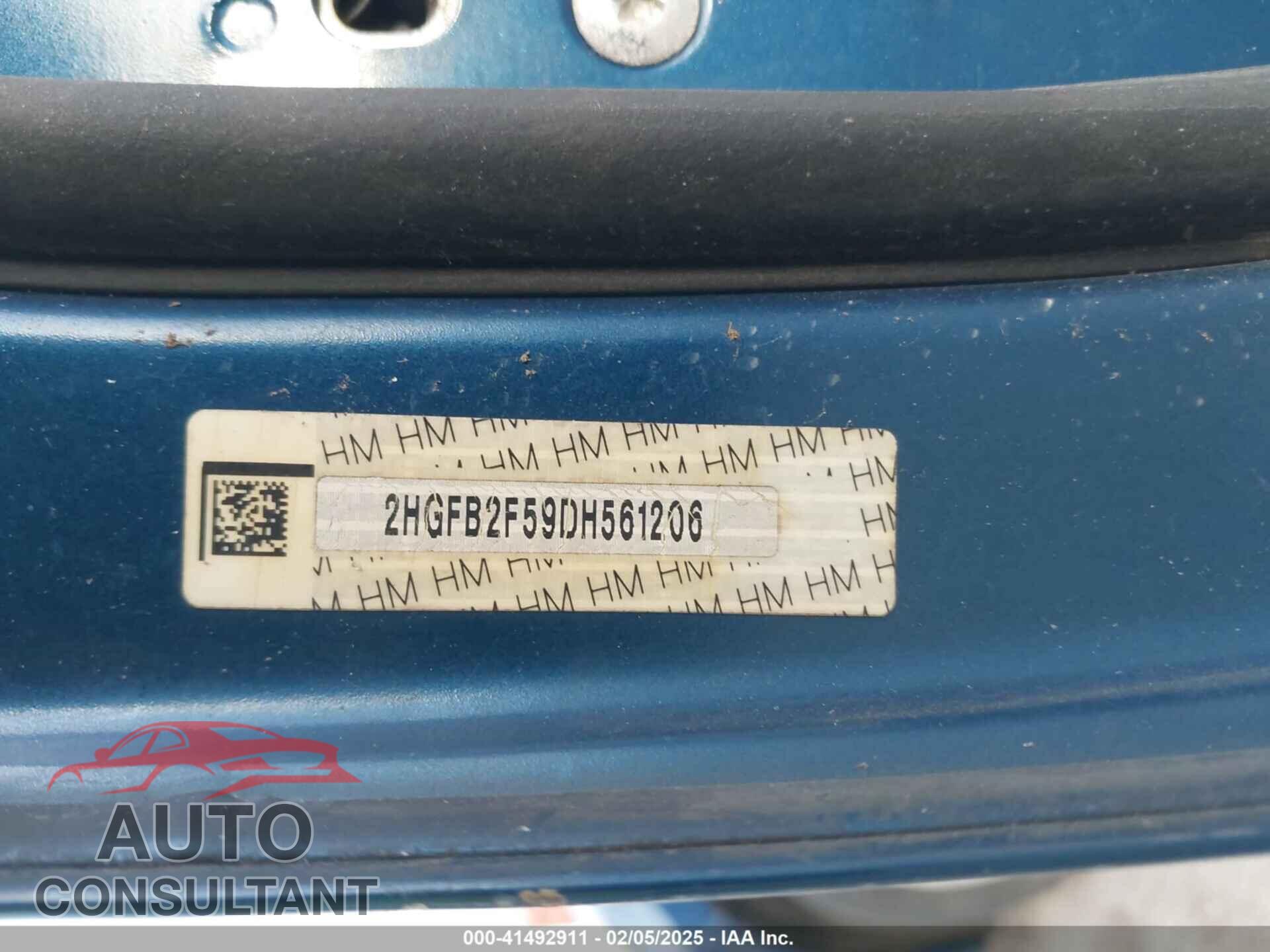 HONDA CIVIC 2013 - 2HGFB2F59DH561206