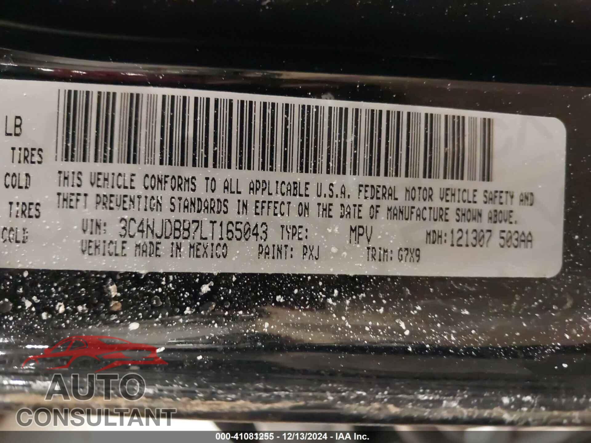 JEEP COMPASS 2020 - 3C4NJDBB7LT165043