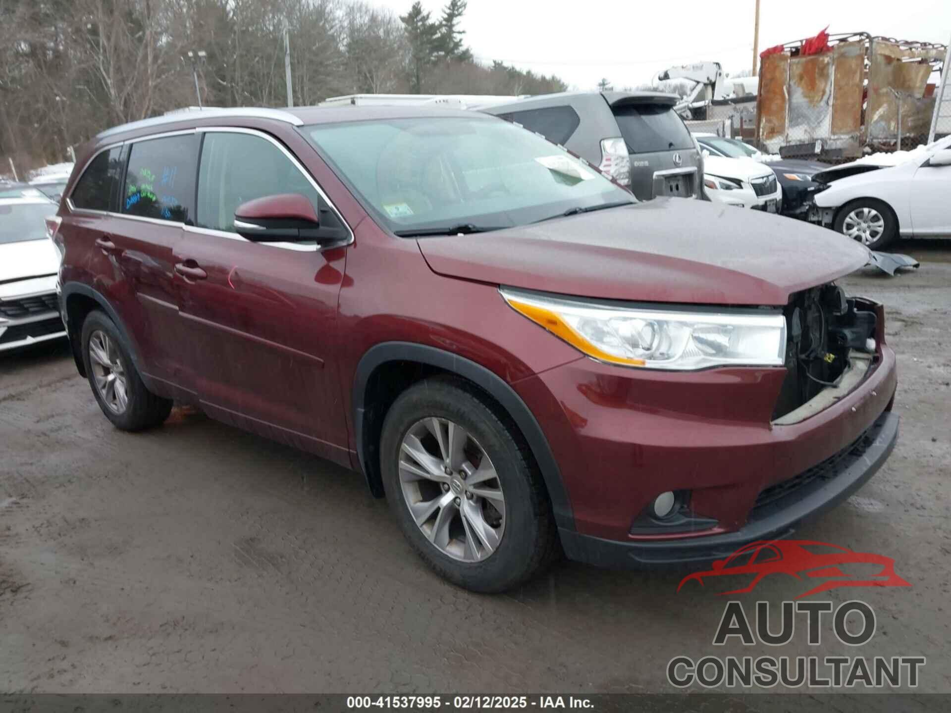 TOYOTA HIGHLANDER 2014 - 5TDJKRFH5ES045066