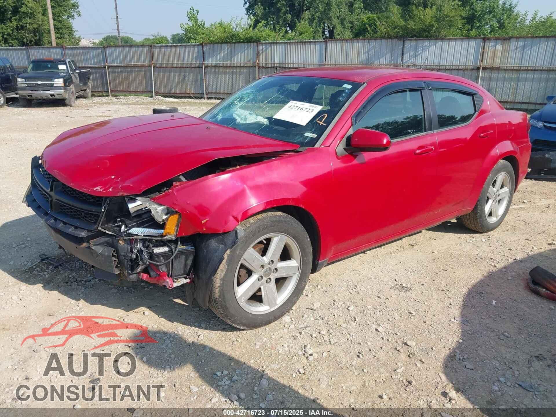 DODGE AVENGER 2012 - 1C3CDZCB1CN215353
