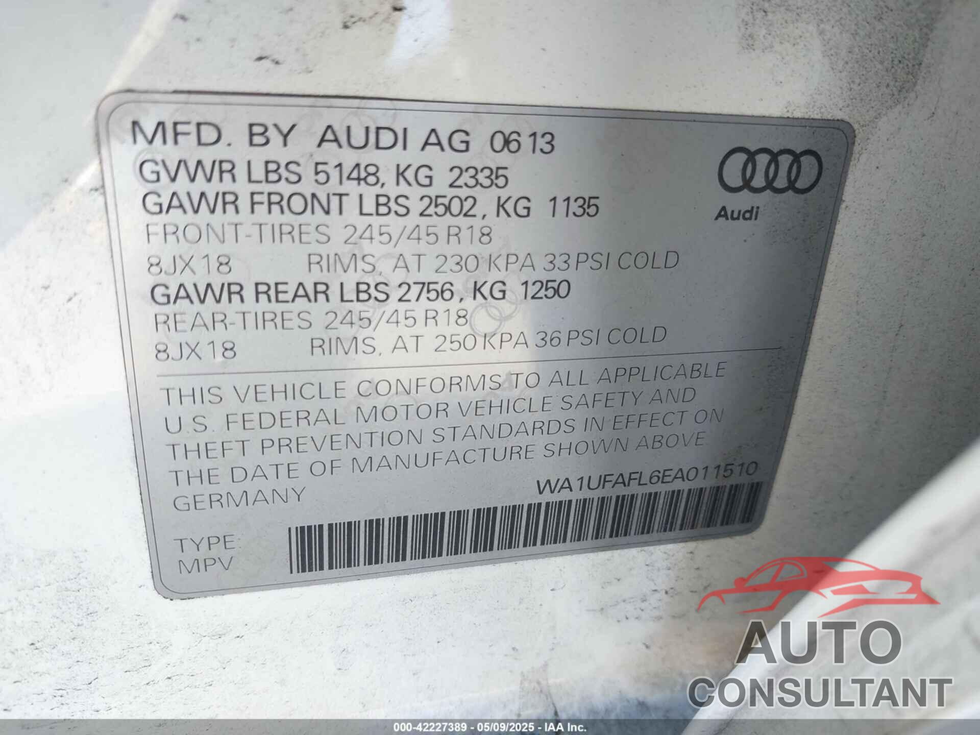 AUDI ALLROAD 2014 - WA1UFAFL6EA011510