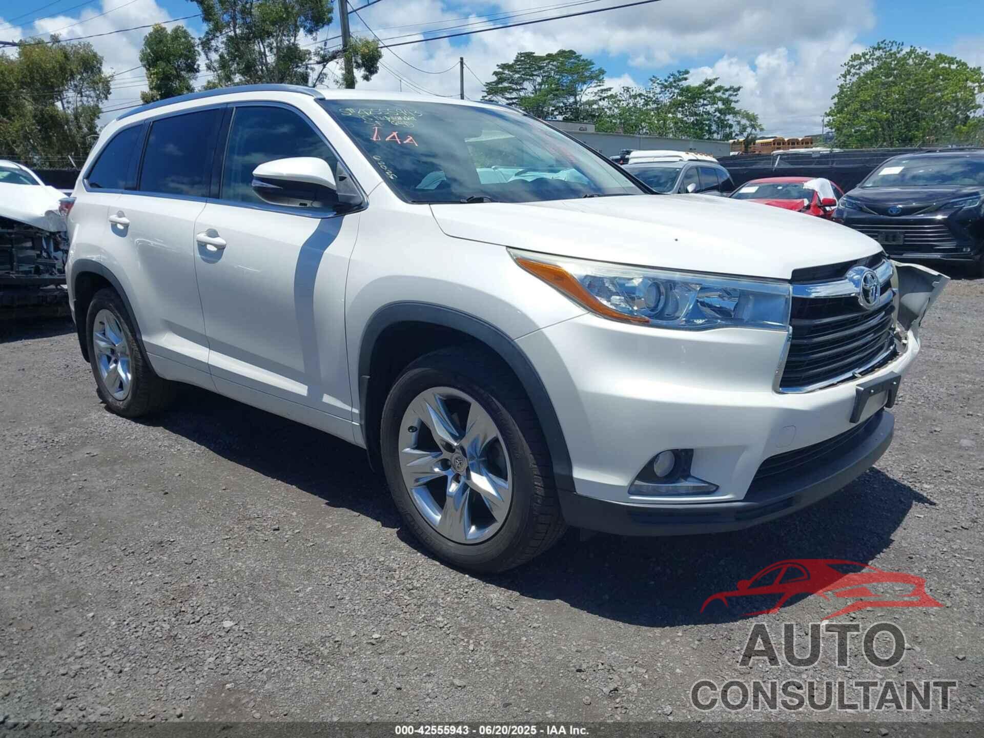 TOYOTA HIGHLANDER 2015 - 5TDYKRFH1FS074807