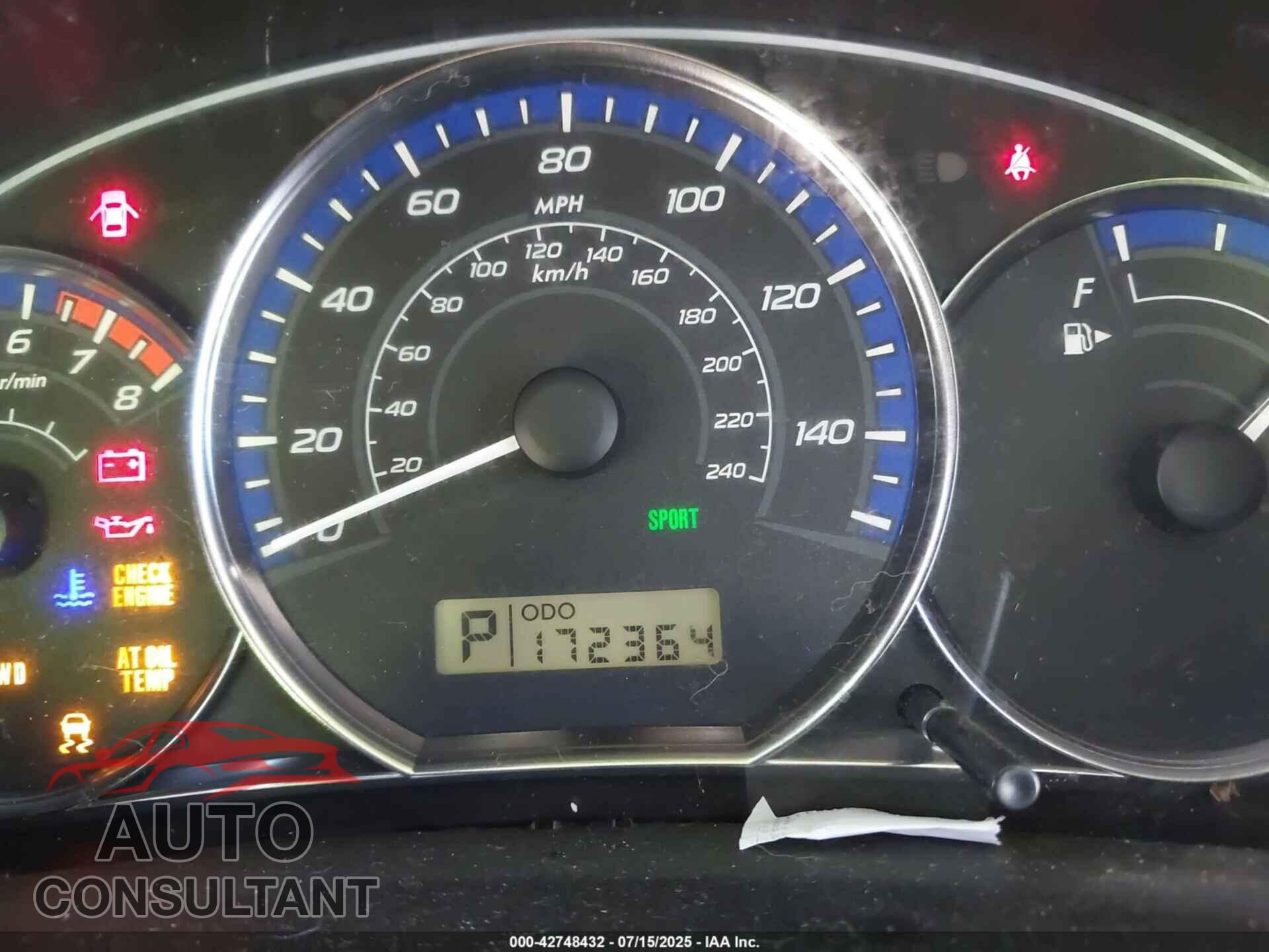 SUBARU FORESTER 2011 - JF2SHBBC6BH768964