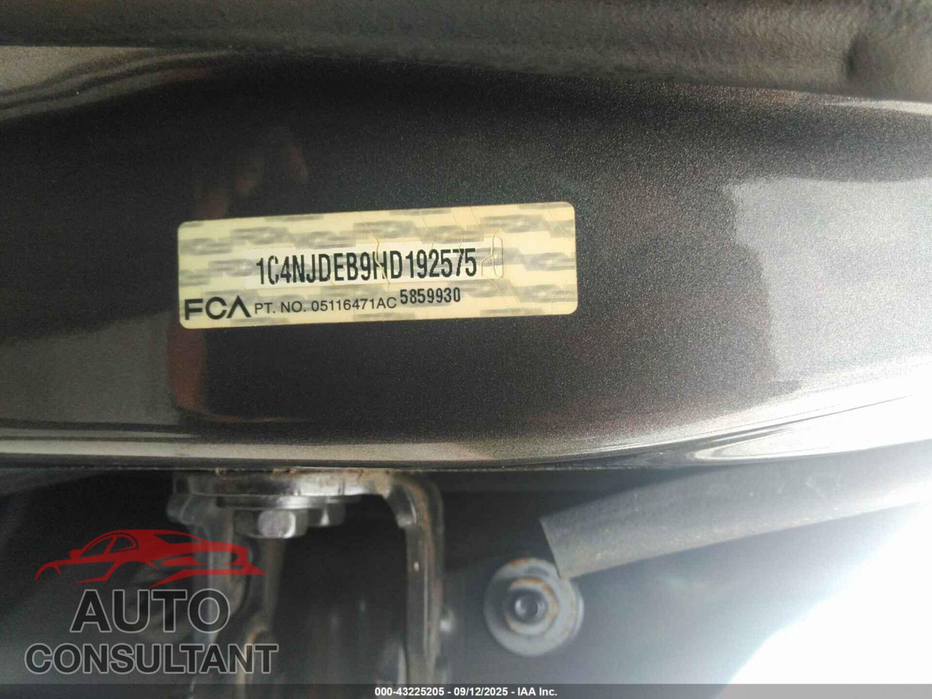 JEEP COMPASS 2017 - 1C4NJDEB9HD192575