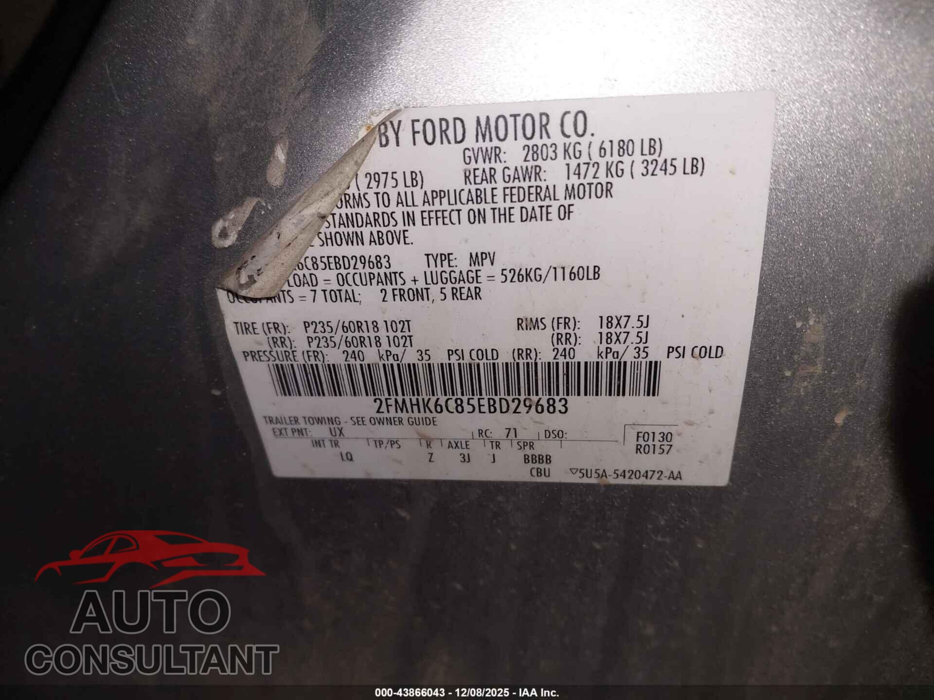 FORD FLEX 2014 - 2FMHK6C85EBD29683