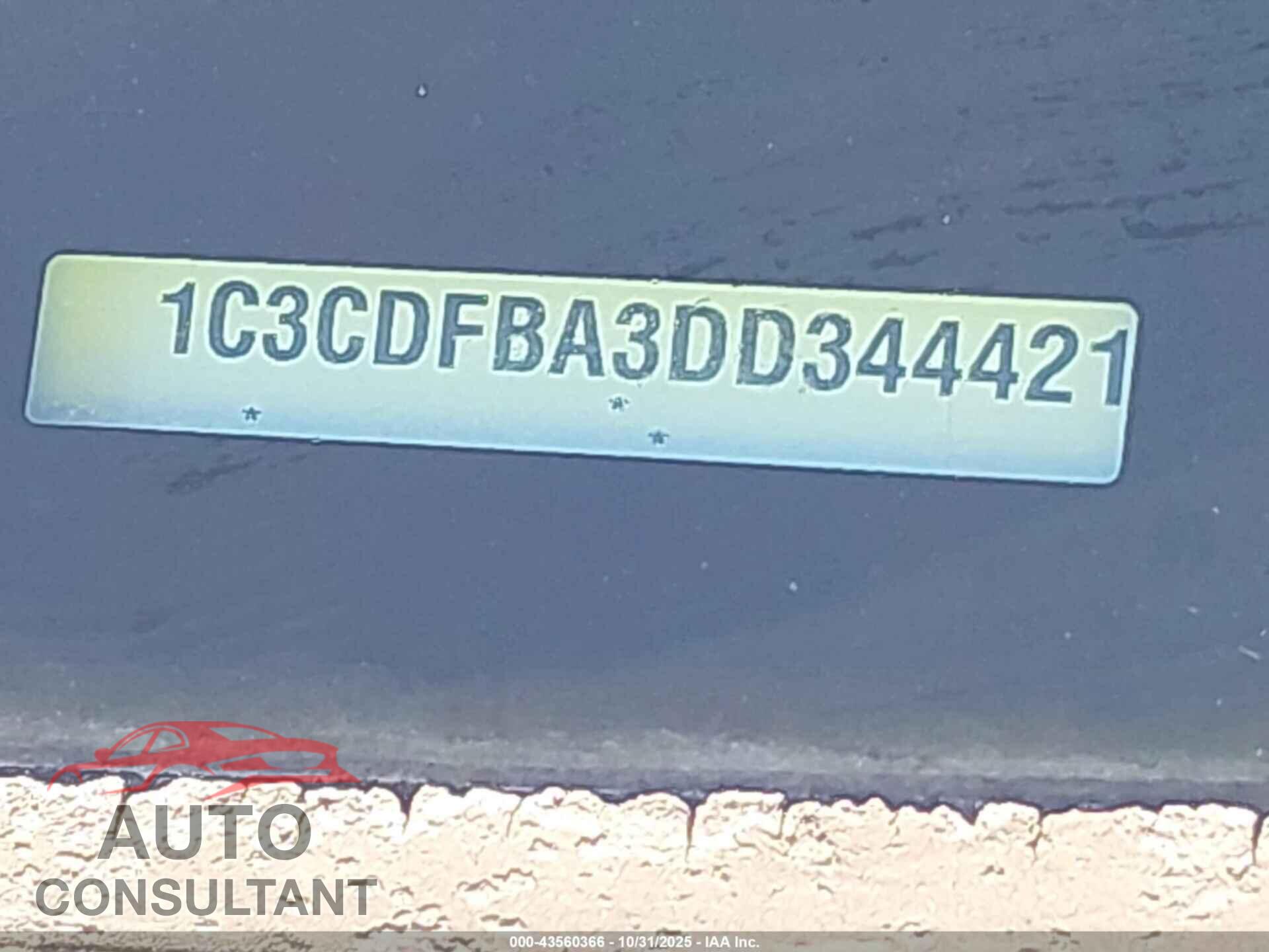 DODGE DART 2013 - 1C3CDFBA3DD344421