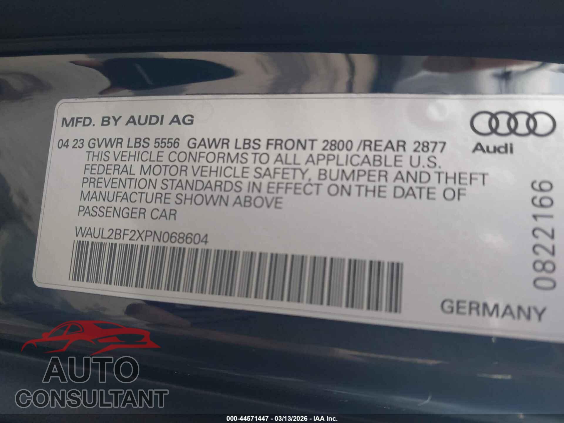 AUDI A6 2023 - WAUL2BF2XPN068604