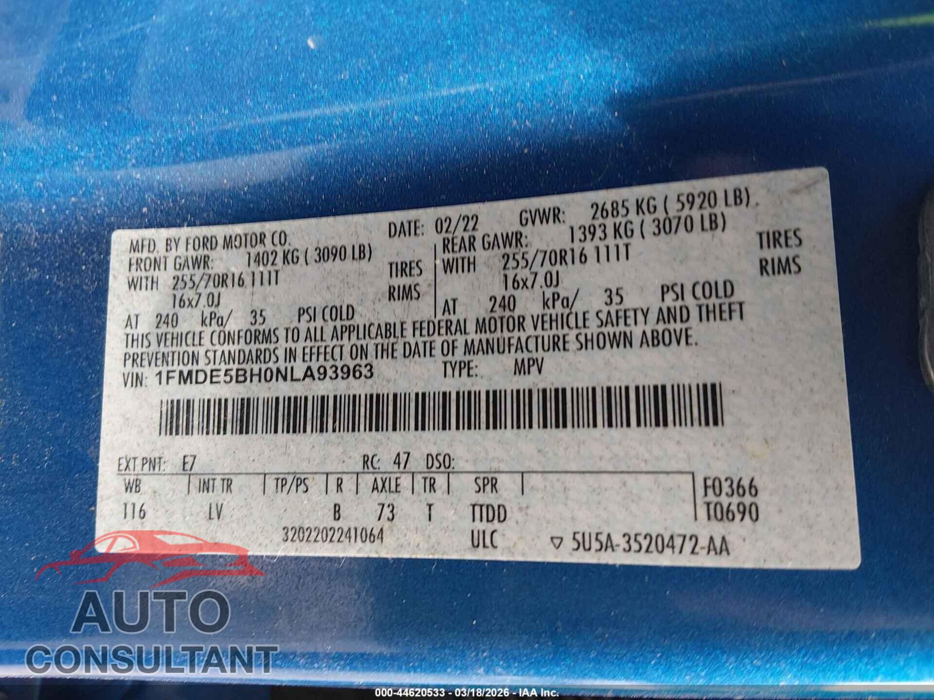 FORD BRONCO 2022 - 1FMDE5BH0NLA93963
