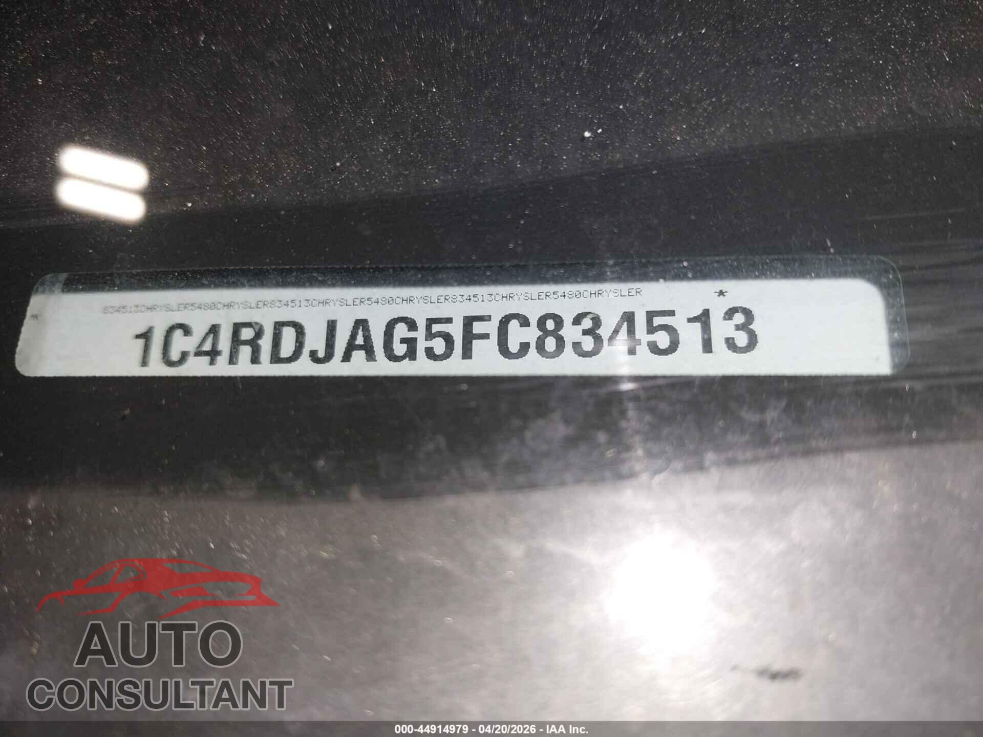 DODGE DURANGO 2015 - 1C4RDJAG5FC834513