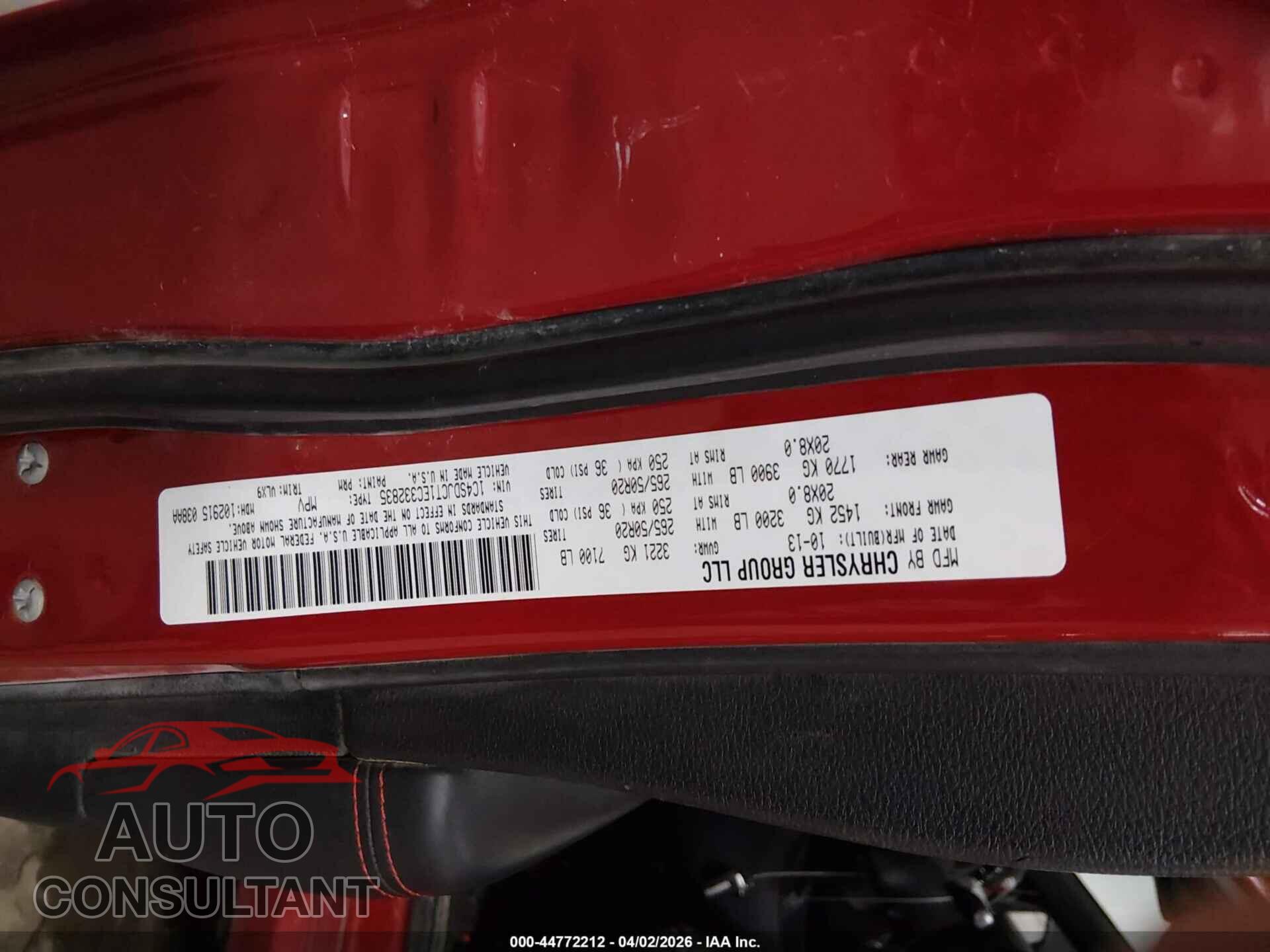 DODGE DURANGO 2014 - 1C4SDJCT1EC332835