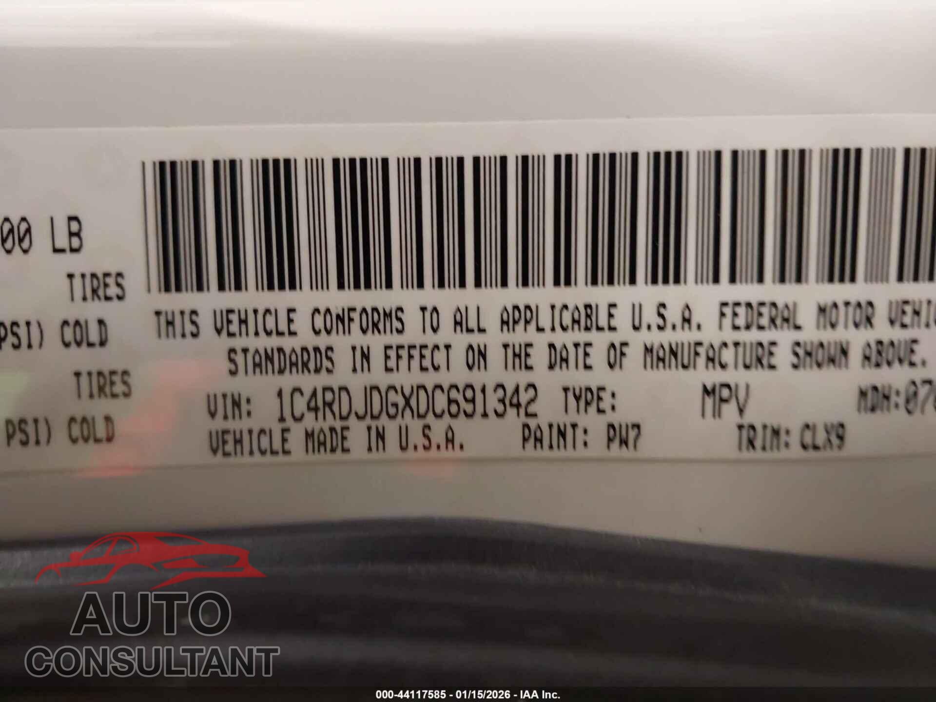 DODGE DURANGO 2013 - 1C4RDJDGXDC691342