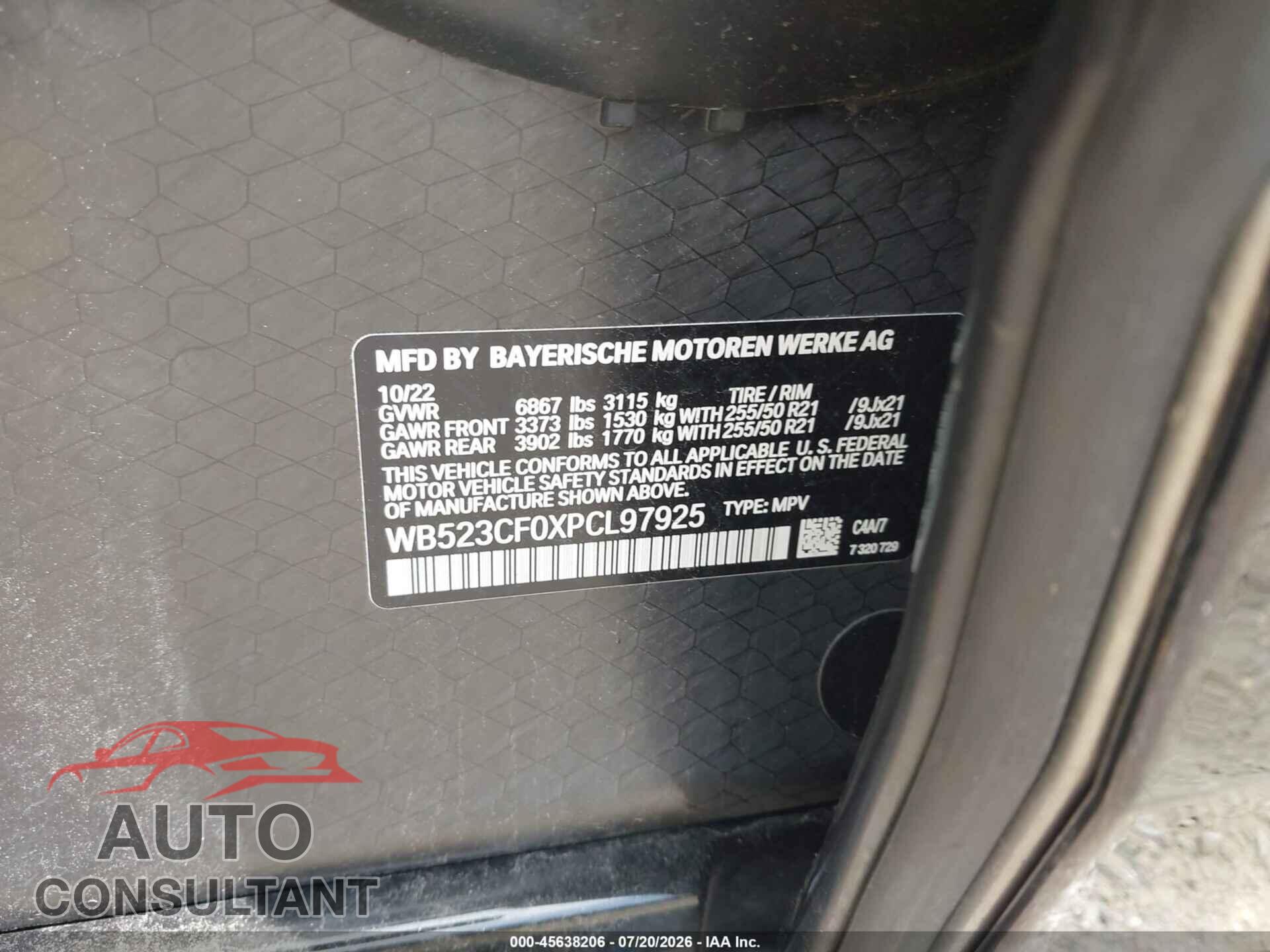 BMW IX 2023 - WB523CF0XPCL97925