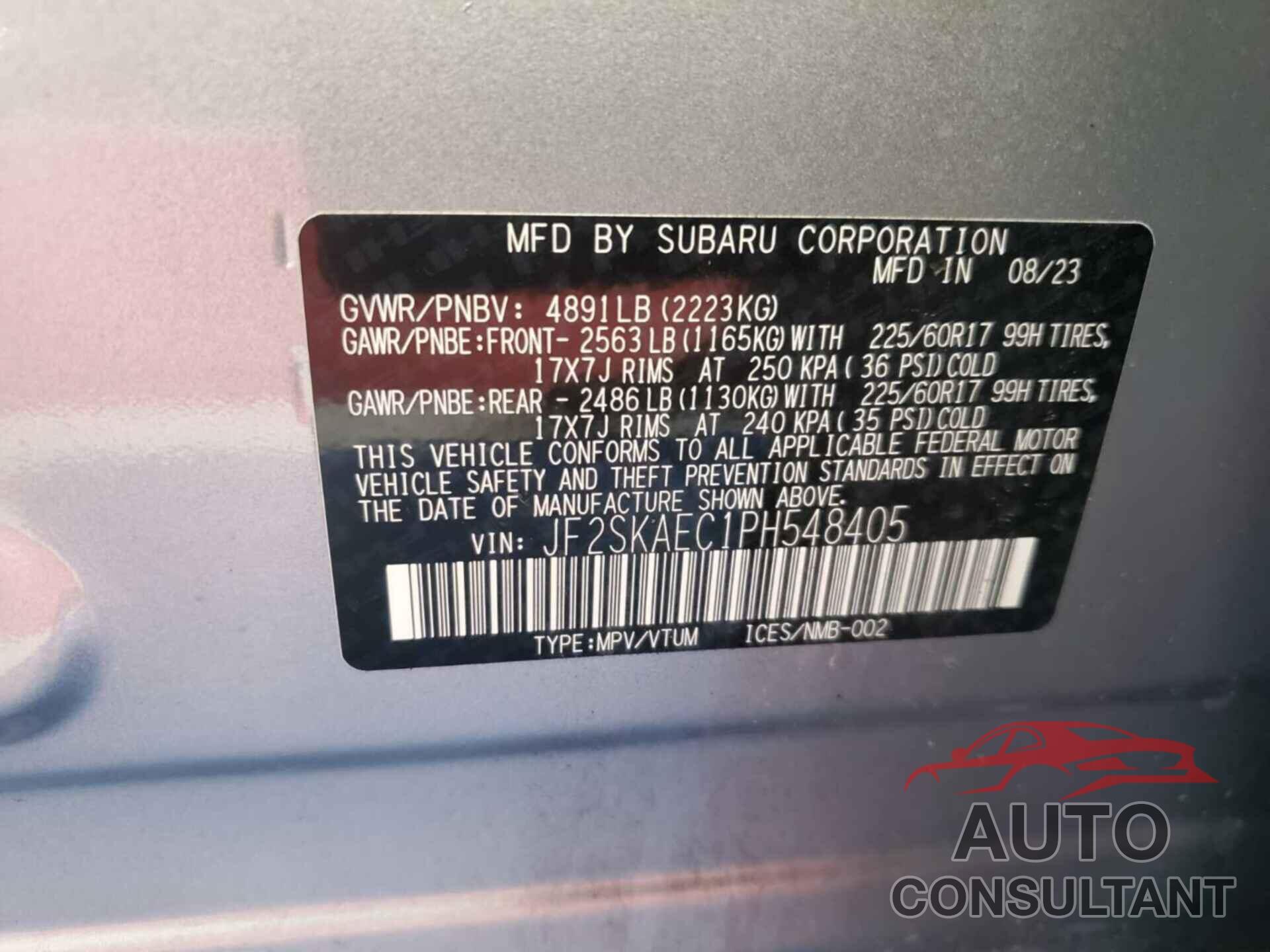 SUBARU FORESTER 2023 - JF2SKAEC1PH548405