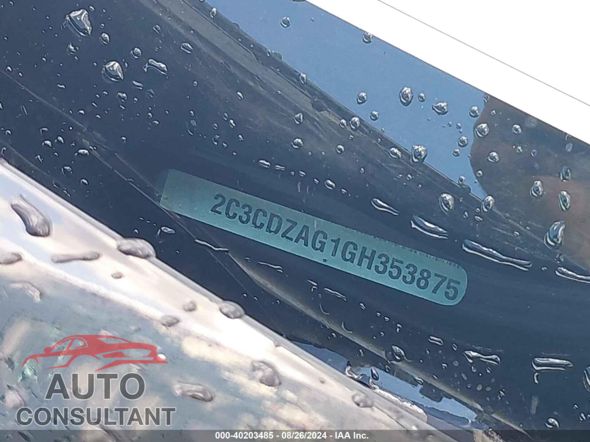 DODGE CHALLENGER 2016 - 2C3CDZAG1GH353875
