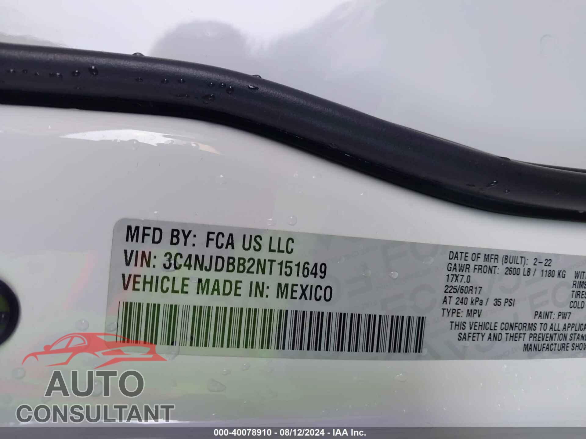 JEEP COMPASS 2022 - 3C4NJDBB2NT151649
