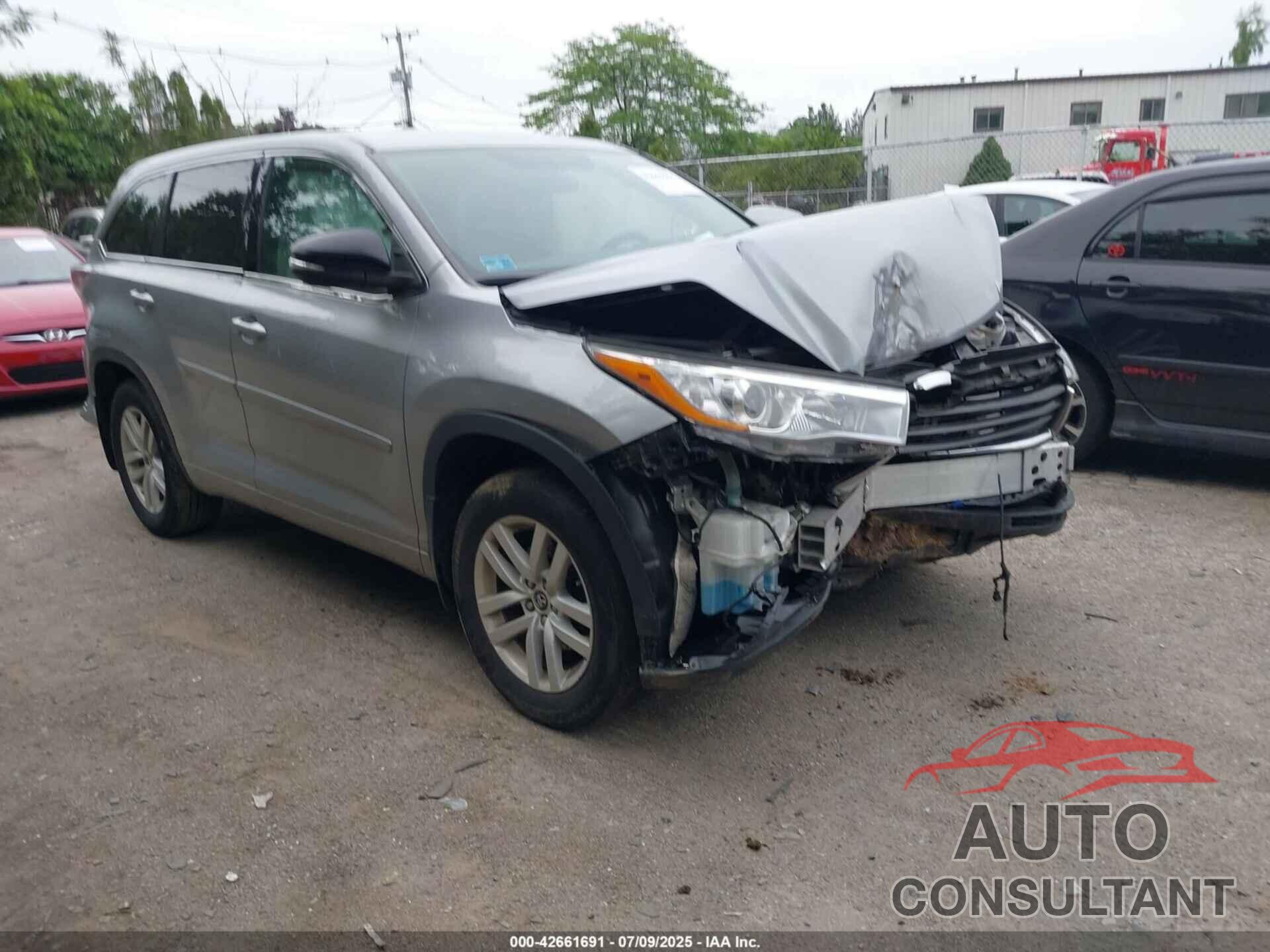 TOYOTA HIGHLANDER 2016 - 5TDBKRFH1GS255817