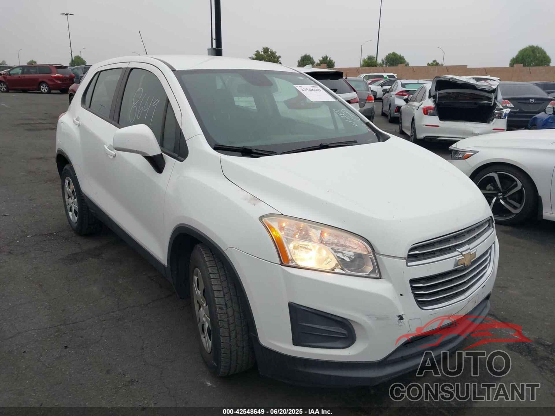 CHEVROLET TRAX 2016 - KL7CJKSB6GB584565