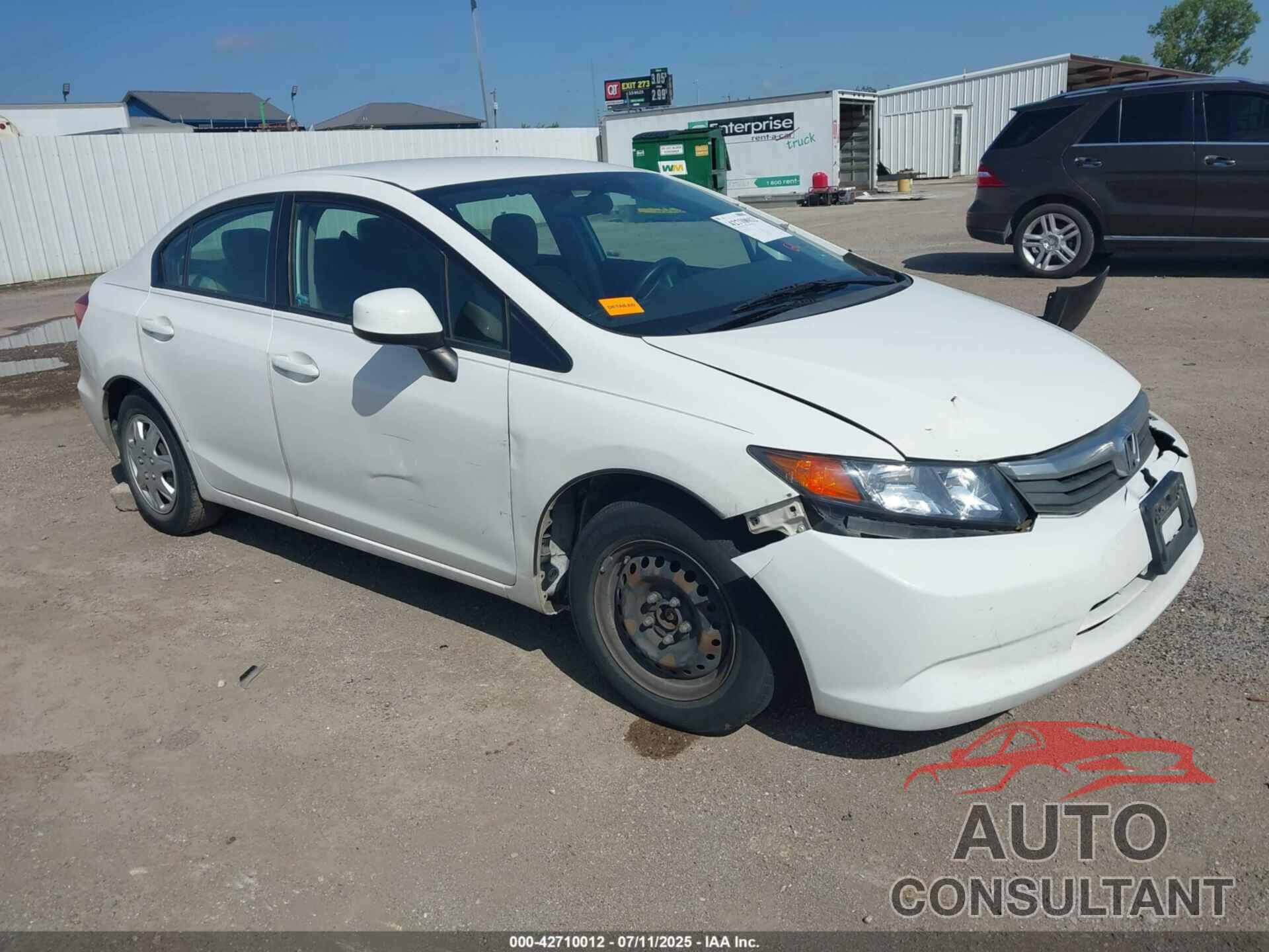 HONDA CIVIC 2012 - 19XFB2F58CE318222